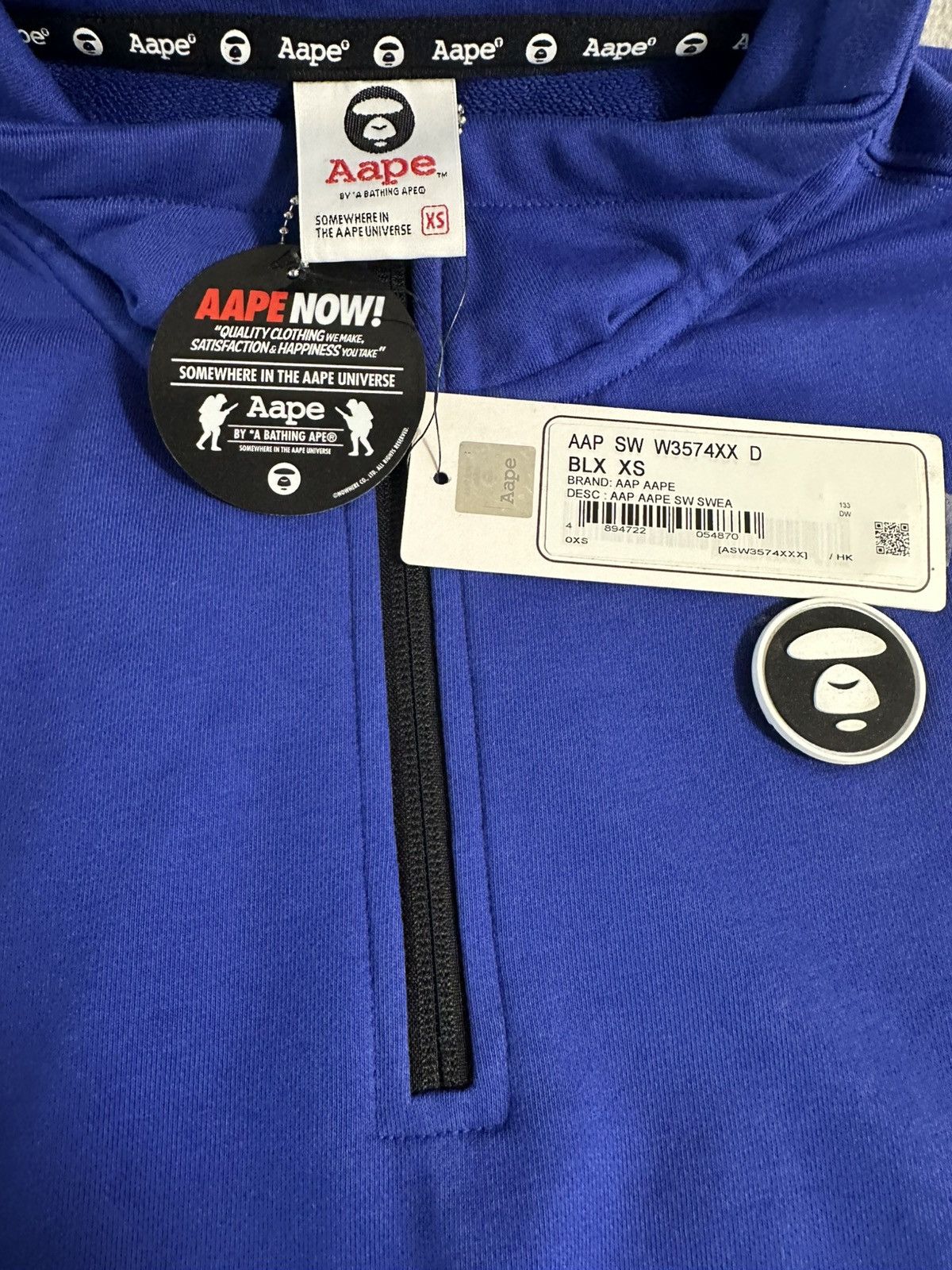 Aape × Bape AAPE by A Bathing Ape 1/4 Zip Sweatshirt. New & Authentic Size US XS / EU 42 / 0 - 3 Thumbnail