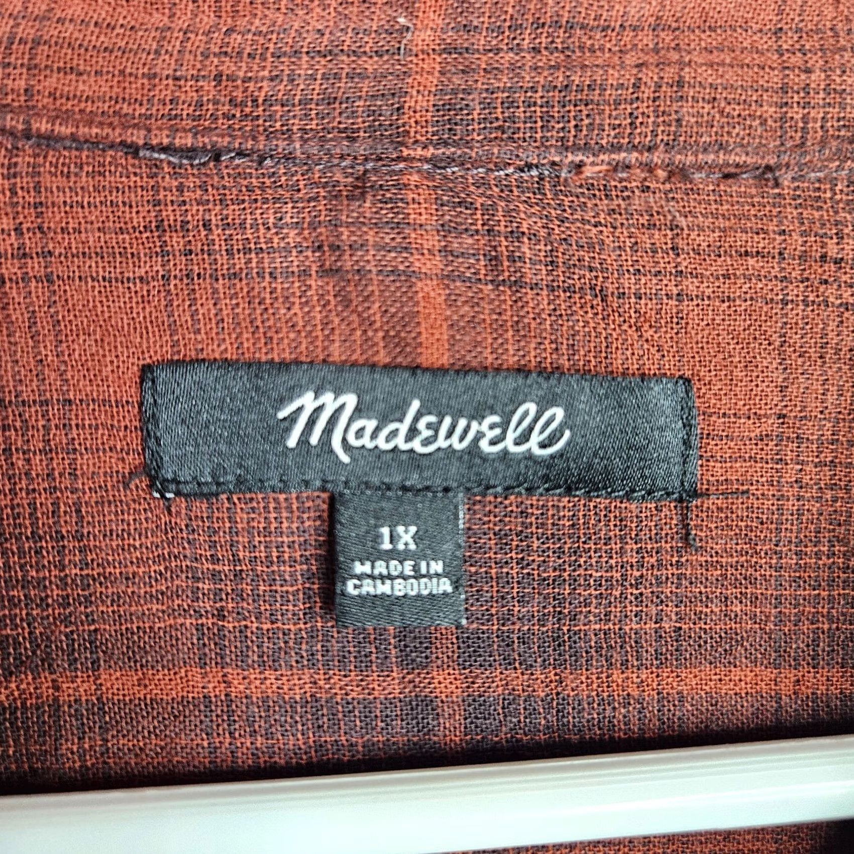 Madewell Madewell Shirt 1X Flannel Plaid Burnished Mahogany Brown Button Down Womens Size 1X Regular All Seasons Vintage: No Size XL / US 12-14 / IT 48-50 - 7 Thumbnail