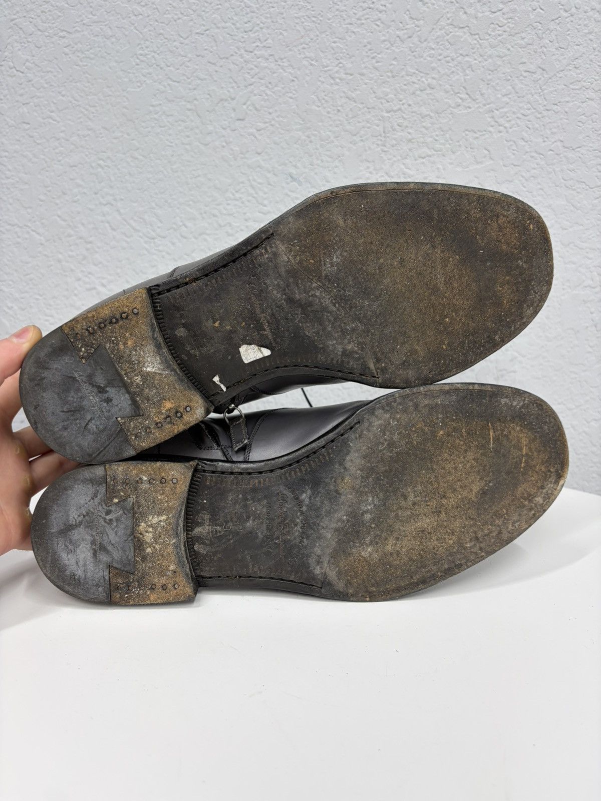 Salvatore Ferragamo Salvatore Feragamo Classic Distressed Leather Black Boots Size US 9.5 / EU 42-43 - 17 Thumbnail