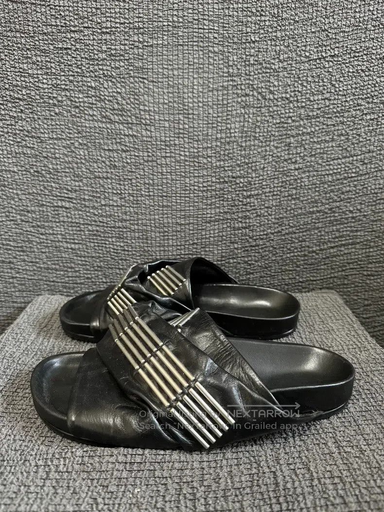 Rick Owens Rick Owens Metallic Asymmetrical Fingerless Leather Slippe Size US 7.5 / IT 37.5 - 3 Thumbnail