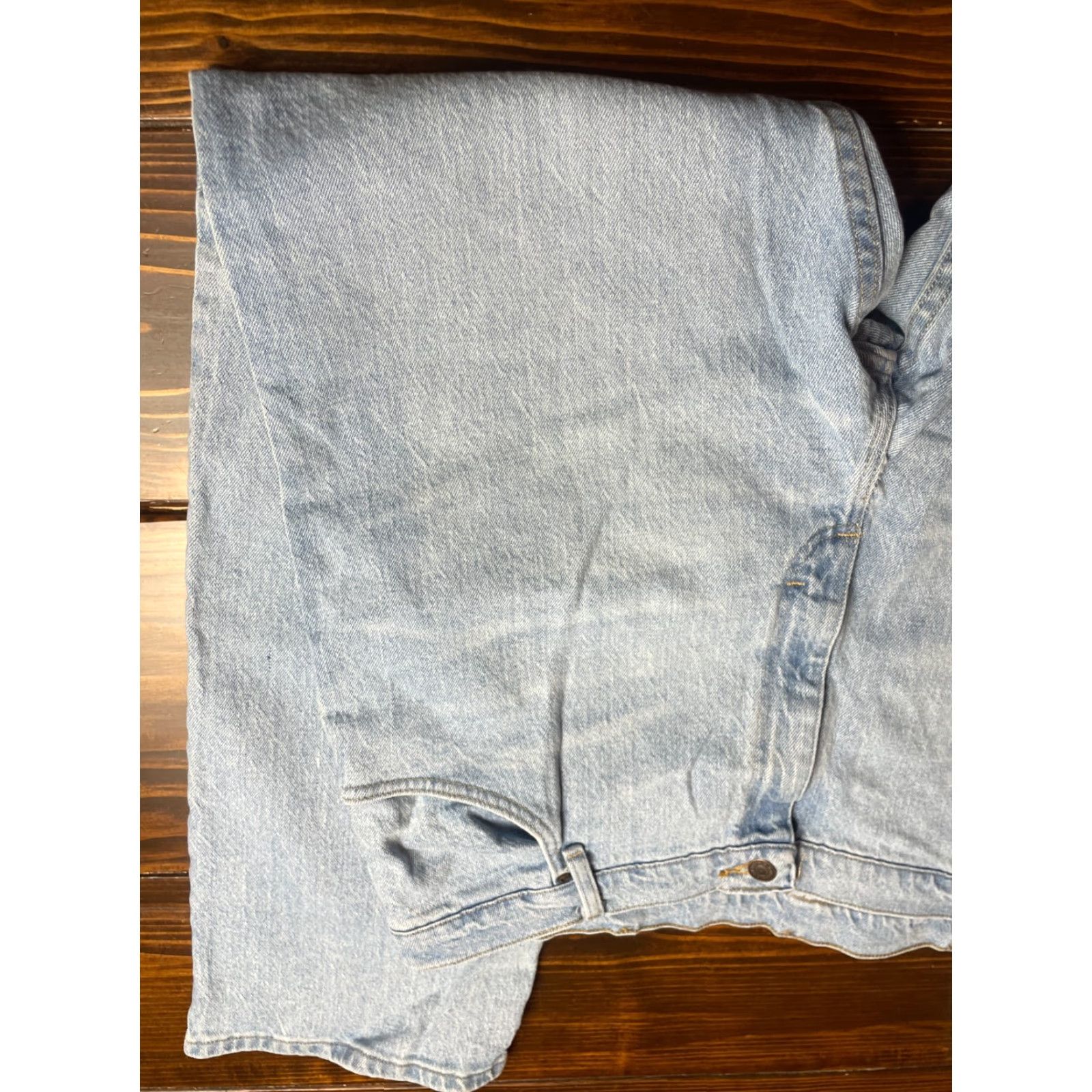 Wrangler Wrangler Jeans Men's 40X30 Blue Denim Straight Leg Bleach Wash Work Pants Jeans Size US 39 - 5 Thumbnail