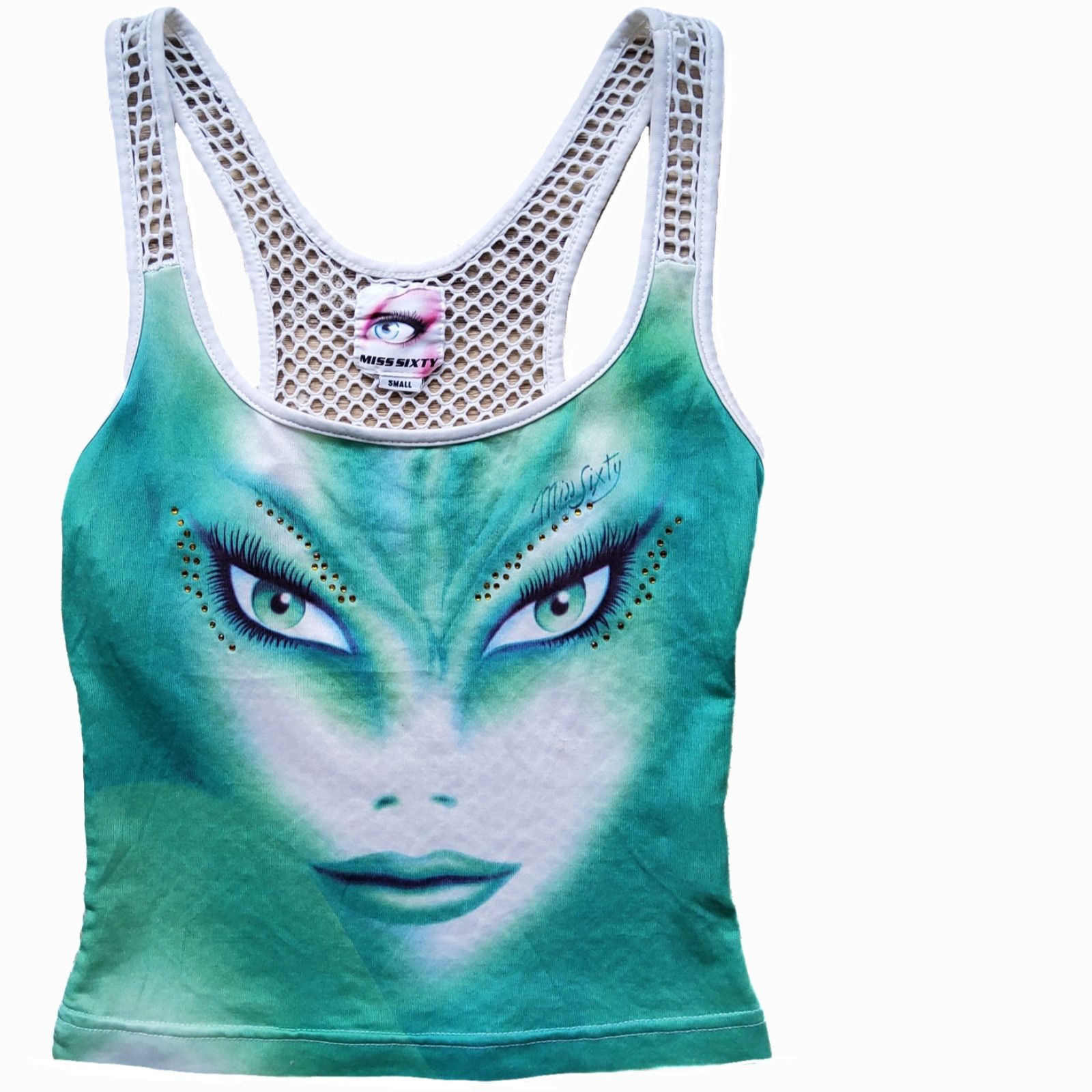 Miss Sixty Miss Sixty rare vintage y2k fairy print net micro top Size S / US 4 / IT 40 - 1 Thumbnail