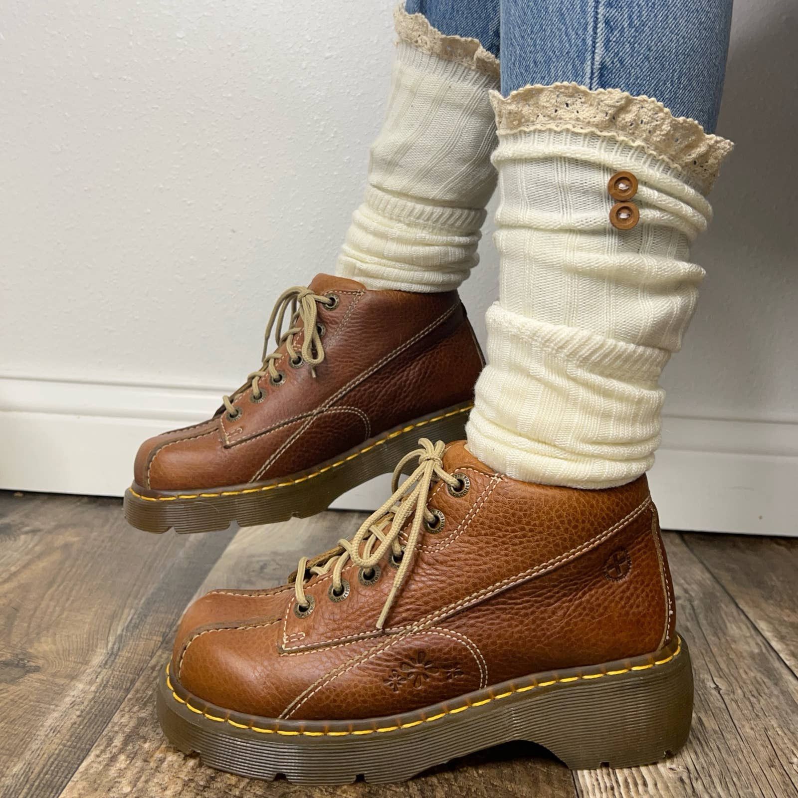 Dr. Martens Vintage Dr. Marten 90s Y2K 12281 Daisy Flower Platform Boots Grailed