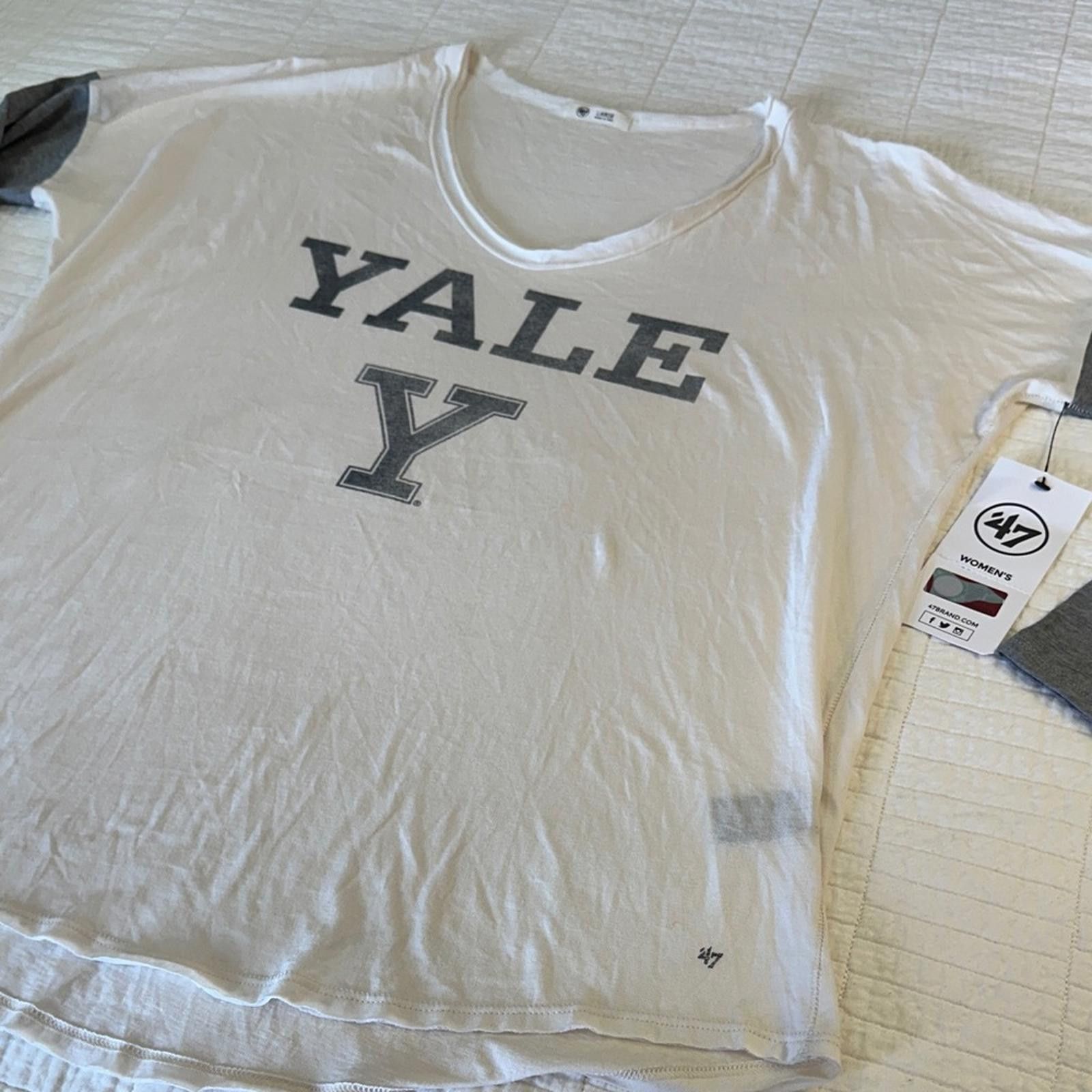 47 Yale Large Baseball Long Sleeve Shirt White Oversized NWT Size L / US 10 / IT 46 - 3 Thumbnail
