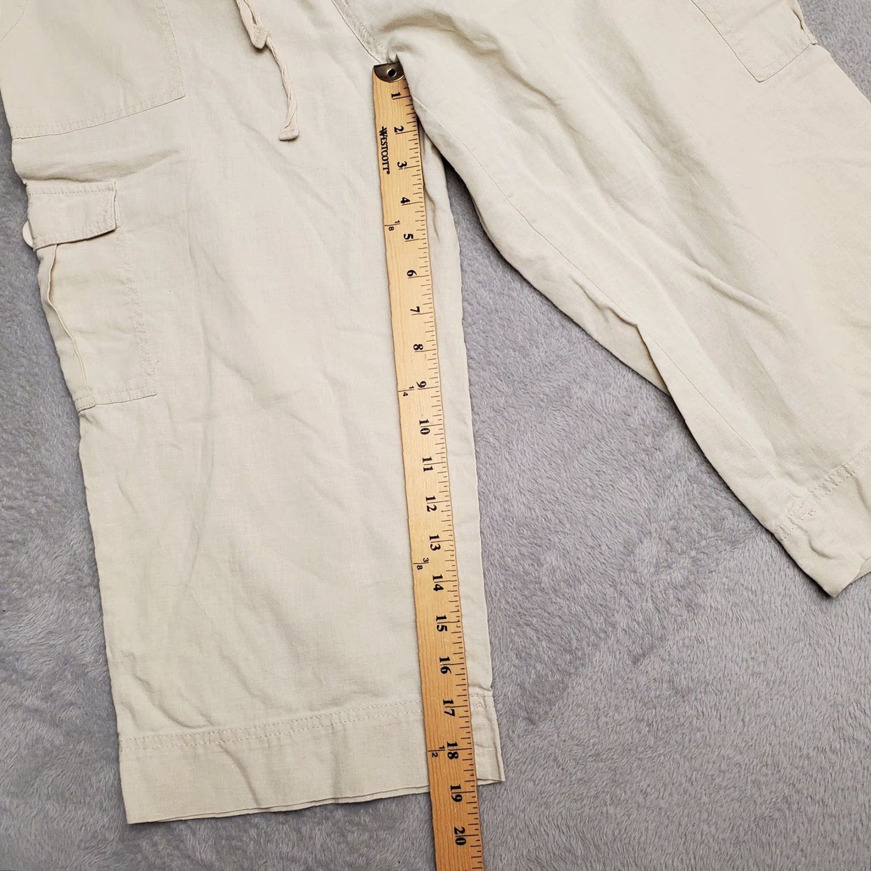 Route 66 Linen Pants Women 10 Beige Draw Strings Cargo Pocket Skimmer Route 66 Casual Cropped Pants Womens Beige Route 66 Linen Pants** Size 32" / US 10 / IT 46 - 8 Thumbnail