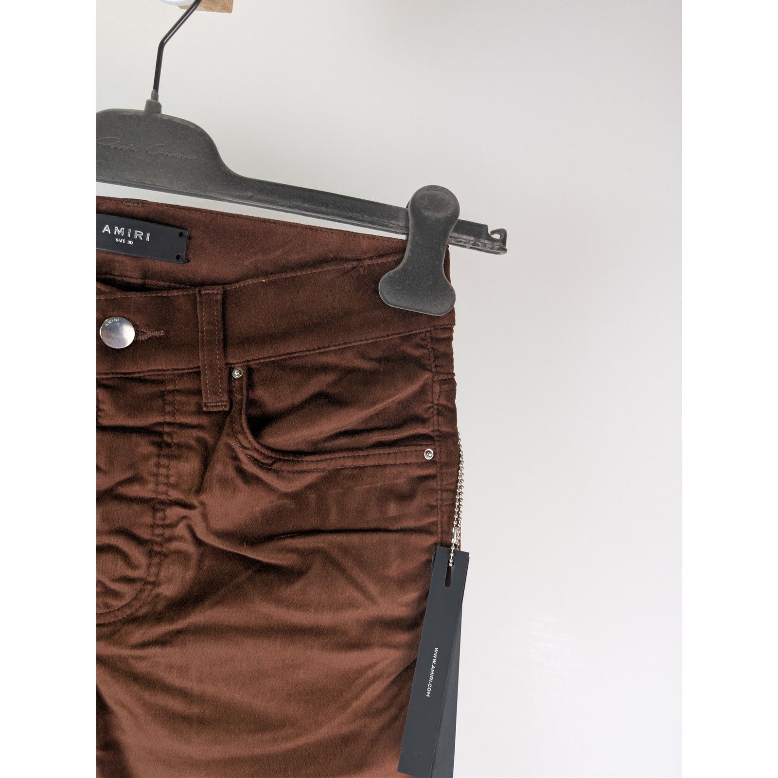 Amiri o1rshd1 Velour Flare Stack Pants in Chocolate Size US 30 / EU 46 - 5 Thumbnail