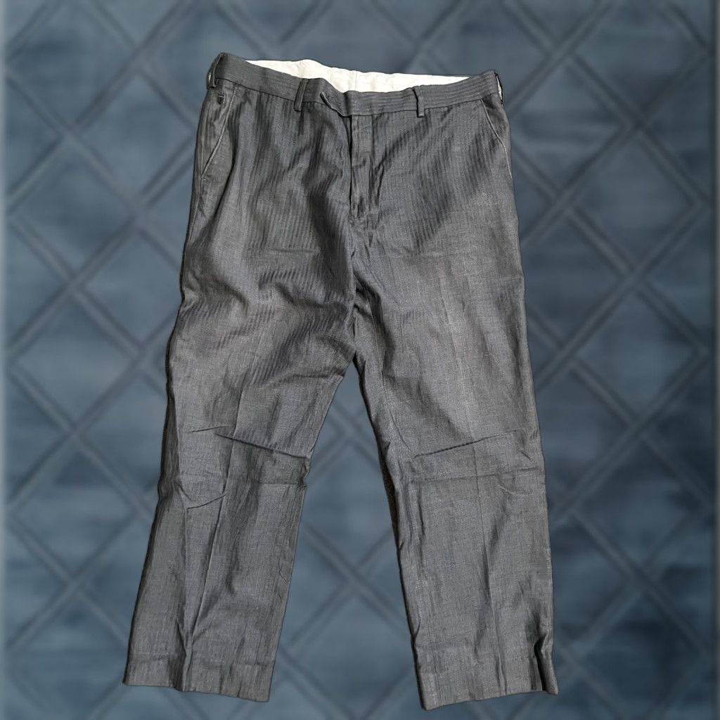 Vintage Louis Philippe Pants Mens 36X27 Dress Slacks Modern Polyester Gray Slim Straight Flat Front Business Formal Workwear Vintage No Size US 36 / EU 52 - 1 Thumbnail