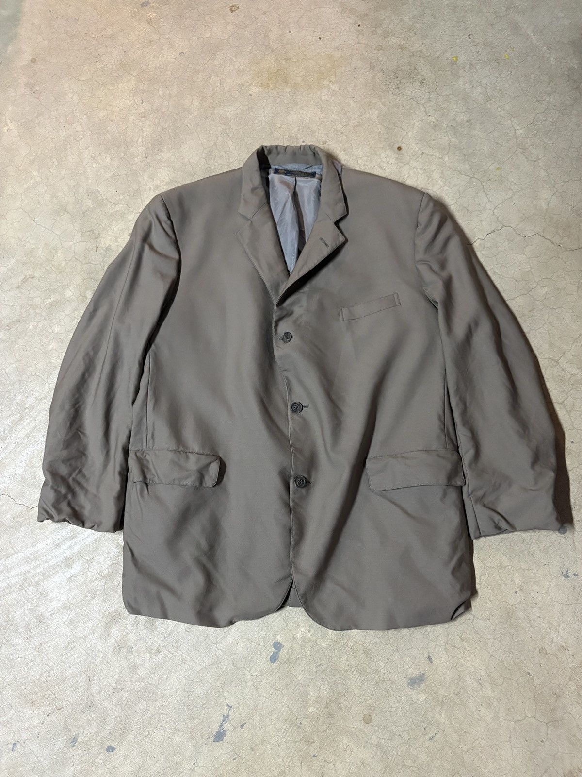 Brooks Brothers VTG 90s Brooks Brother Blazer Wool Jacket Taupe Brown Gray Size 48R - 1 Thumbnail