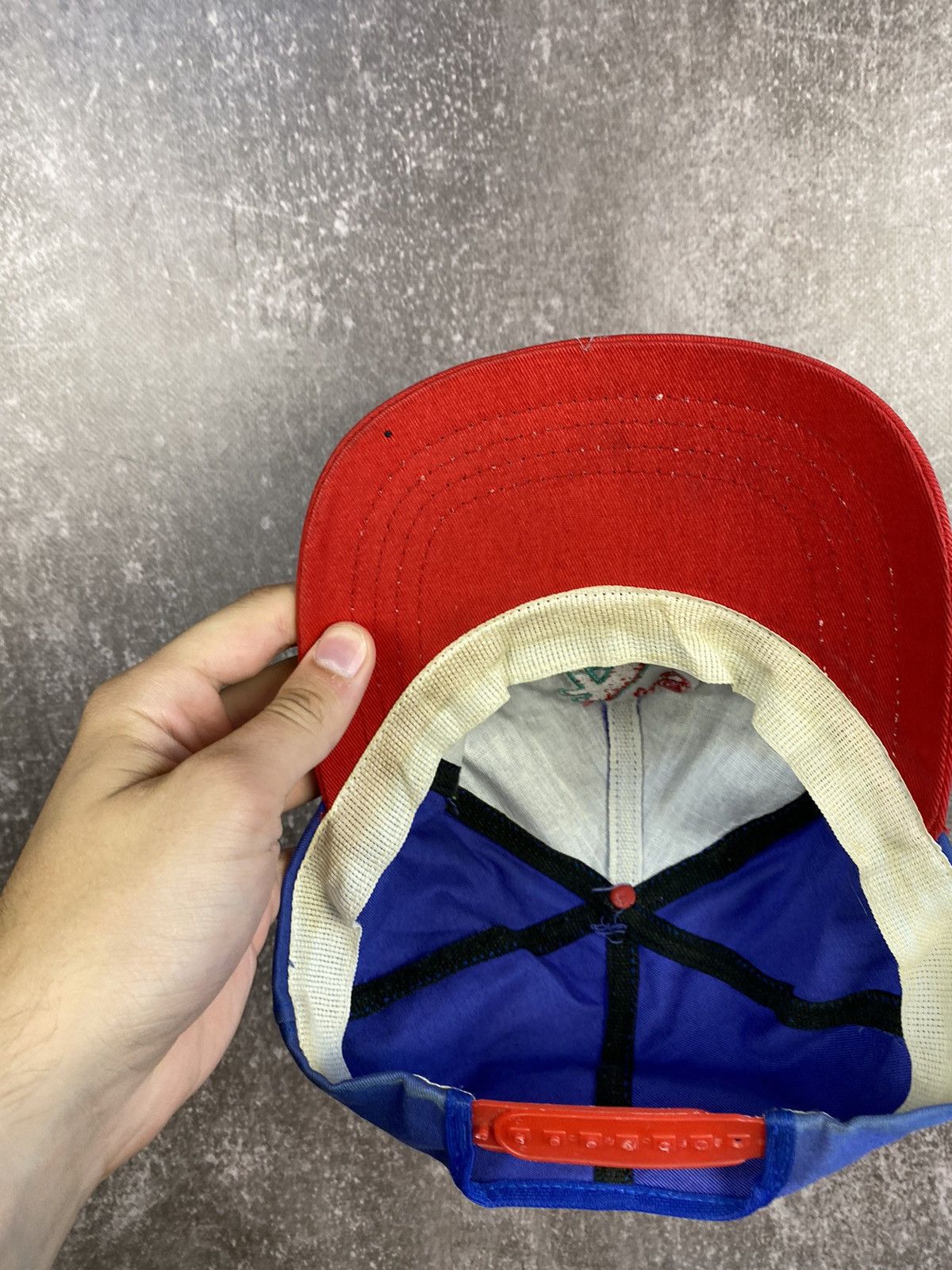 MLB VINTAGE Atlanta Braves Hat Cap Blue Red Baseball Men 90s Size ONE SIZE - 5 Thumbnail
