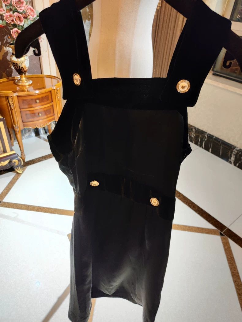 Versace Stitched velvet dress
