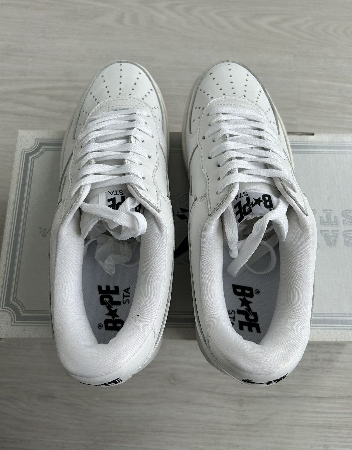 Bape RARE OG 2007 A BATHING APE WHITE BAPESTA Size US 9.5 / EU 42-43 - 6 Thumbnail