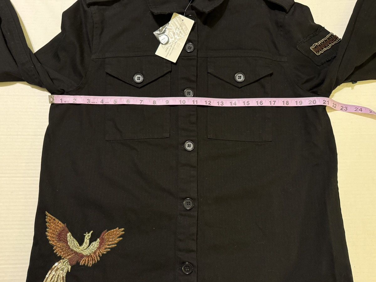 Other Colleen Lopez Black Beaded Embroidered Military Denim Jacket Size M / US 6-8 / IT 42-44 - 11 Thumbnail