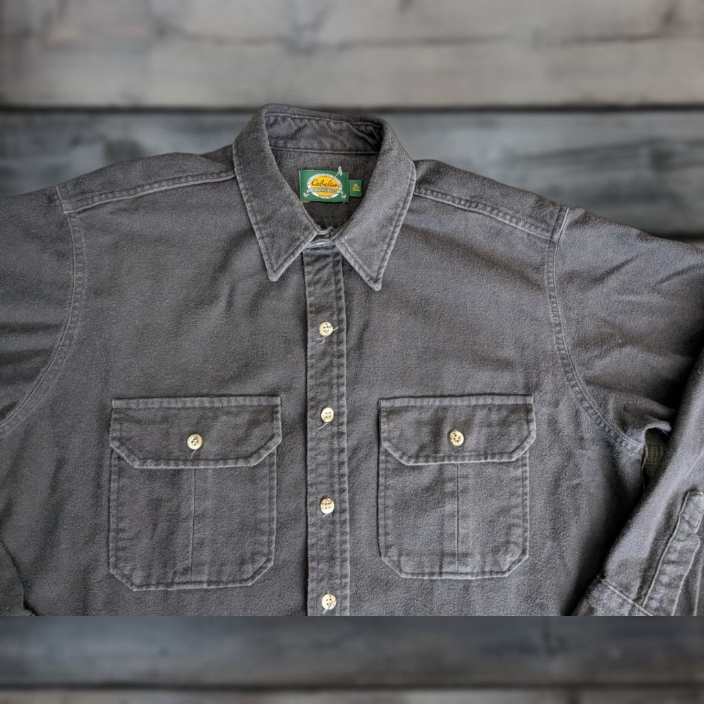 Vintage VINTAGE Cabela's Shirt XL Tall Chamois Flannel Button Up L/S Mens Black 90s AOSP Size US XL / EU 56 / 4 - 1 Thumbnail