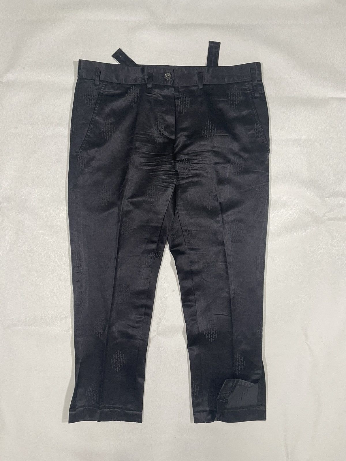 image of Ann Demeulemeester Silk Printed Pants in Black, Women's (Size 26)