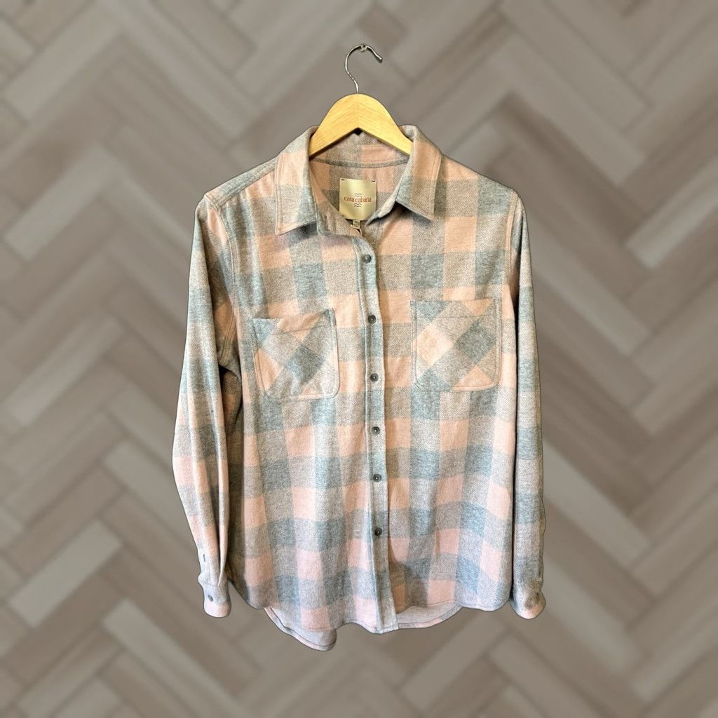 Pinko Casa Cabana Womens Shirt Plaid Flannel Button-Up Multicolor L NWT Size L Size L / US 10 / IT 46 - 1 Thumbnail