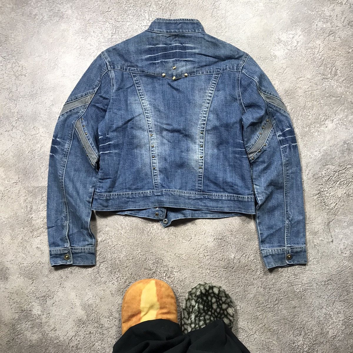 Vintage Vintage 90s Faded Crop Denim Jacket Streetwear Y2K Baggy S Size S / US 4 / IT 40 - 6 Thumbnail