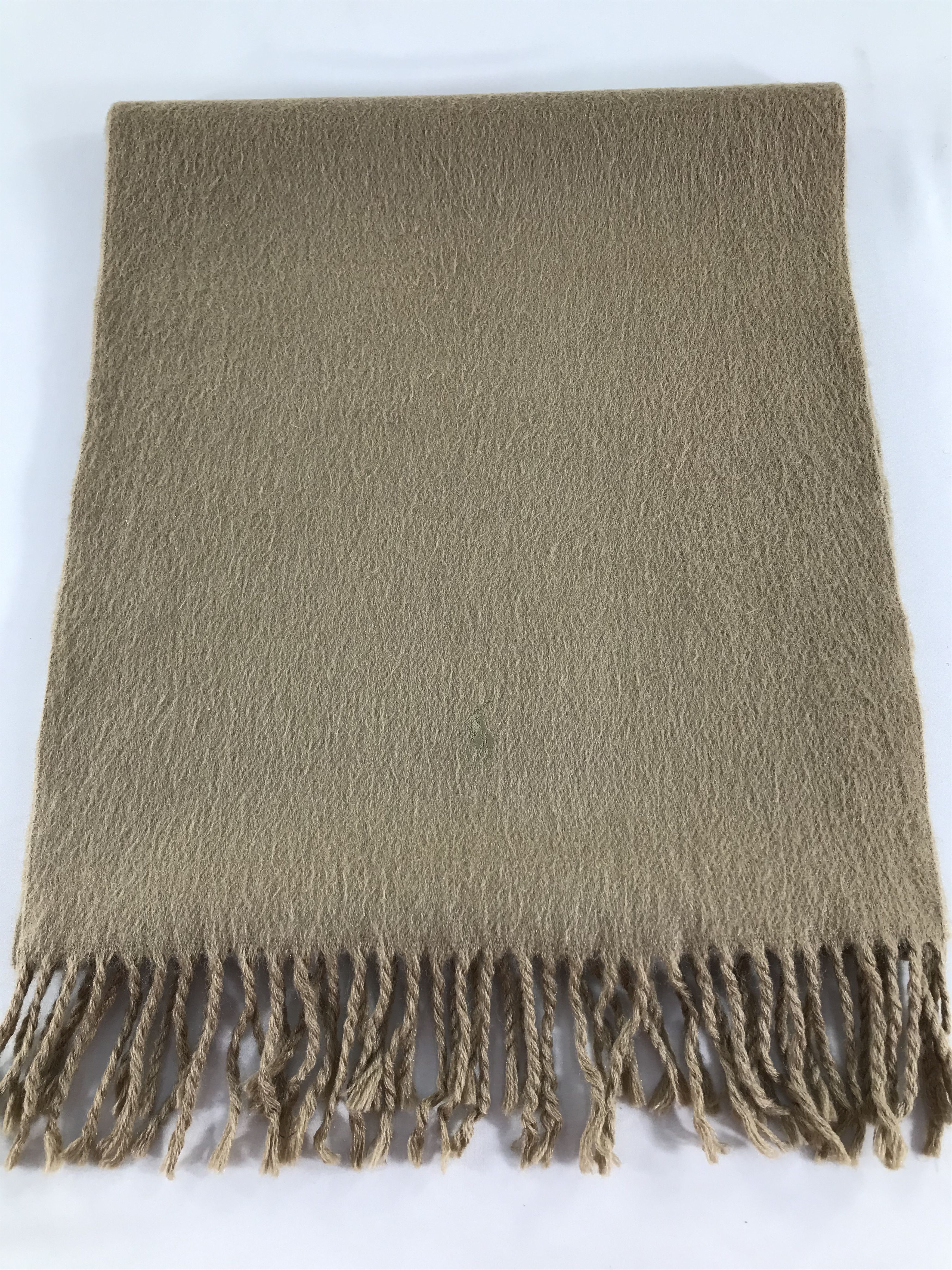 Ralph Lauren Ralph Lauren Plain Tan Wool Scarf Muffler V477 Size ONE SIZE - 2 Thumbnail