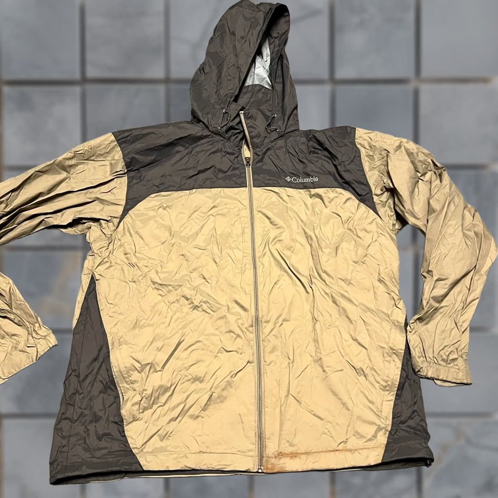 Rains Columbia Jacket Mens XL Nylon Rain Coat Tan Brown Windbreaker Jacket Mens XL Brown Nylon Coat Size US XL / EU 56 / 4 - 1 Thumbnail