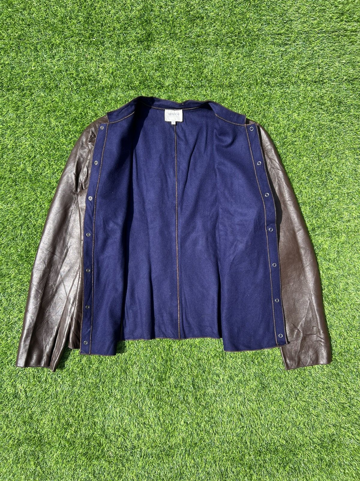 Armani Collezioni Vintage Armani collezioni Brown Leather Jacket -size 10 Size L / US 10 / IT 46 - 4 Thumbnail