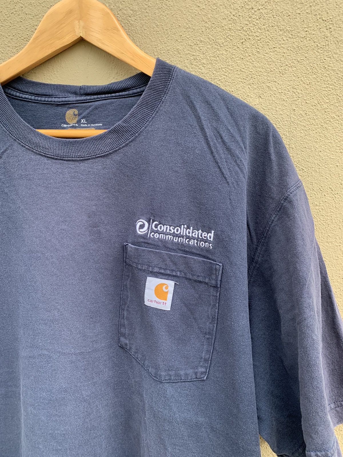 Carhartt Y2K Thrashed Faded Blue Carhartt Pocket Oversized Tshirt Size US XL / EU 56 / 4 - 2 Thumbnail
