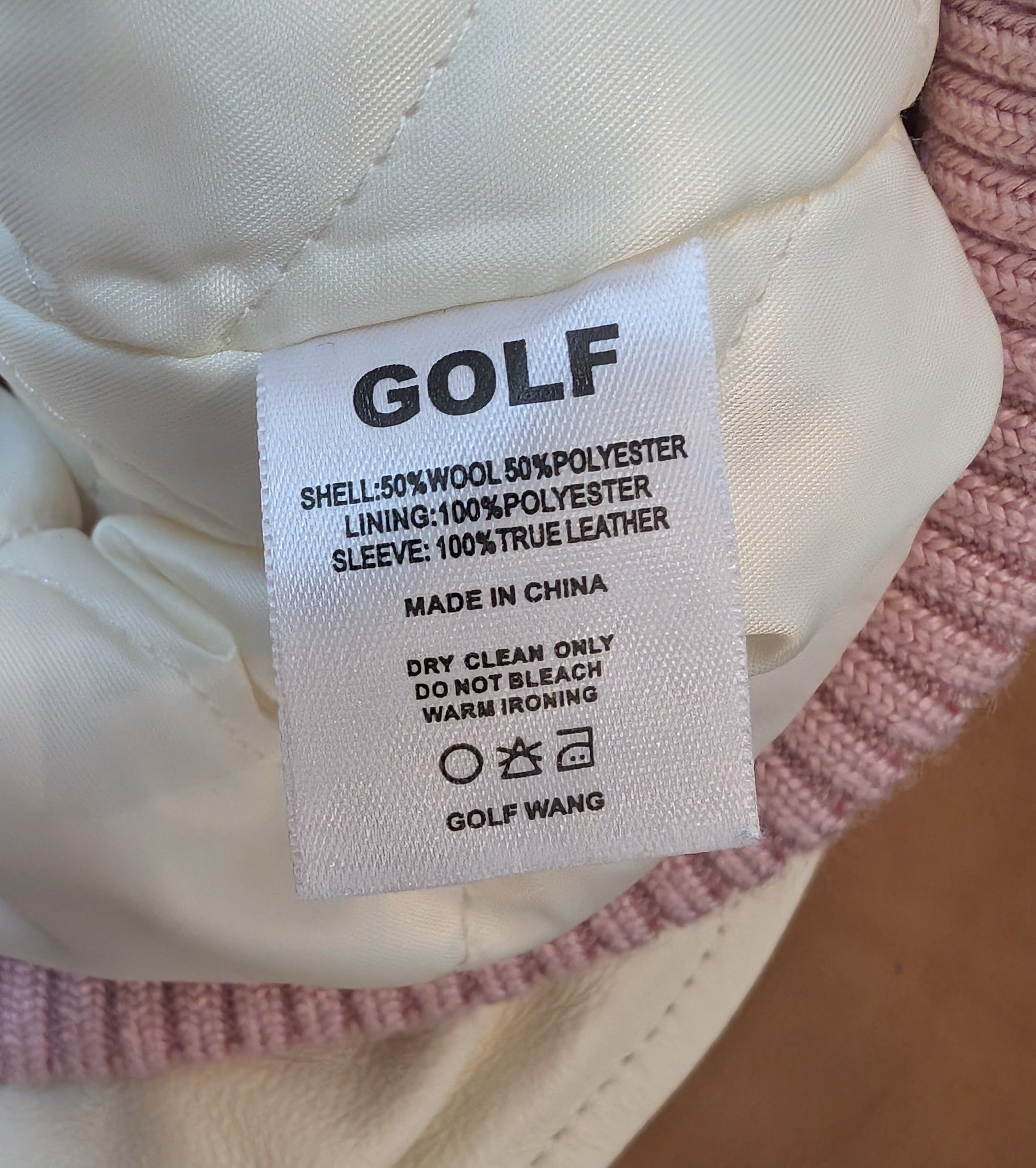 Golf Wang RARE Golf Wang Pink Wool Leather Varsity Jacket Size US XL / EU 56 / 4 - 4 Thumbnail