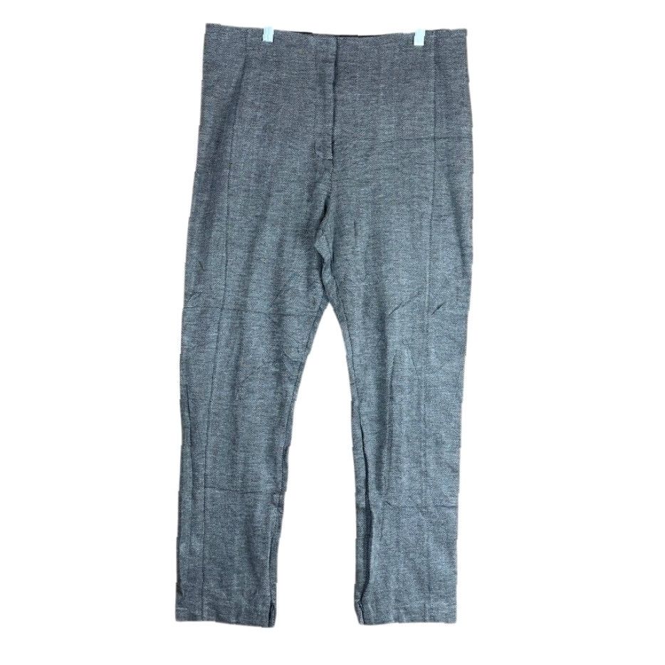 Ann Taylor Ann Taylor Womens Dress Pants Gray Black Herringbone High Rise Slim Straight 14 Size 24" / US 00 / IT 34 - 2 Thumbnail