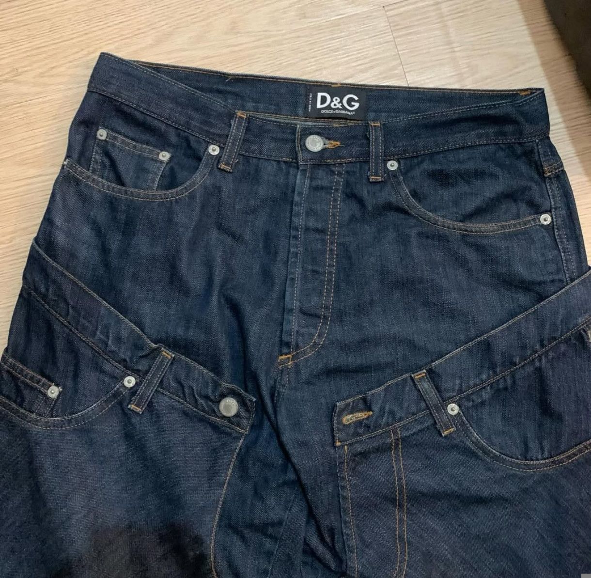 Dolce & Gabbana 00s Dolce & Gabbana Double Waist Baggy Jeans Size US 32 / EU 48 - 3 Thumbnail