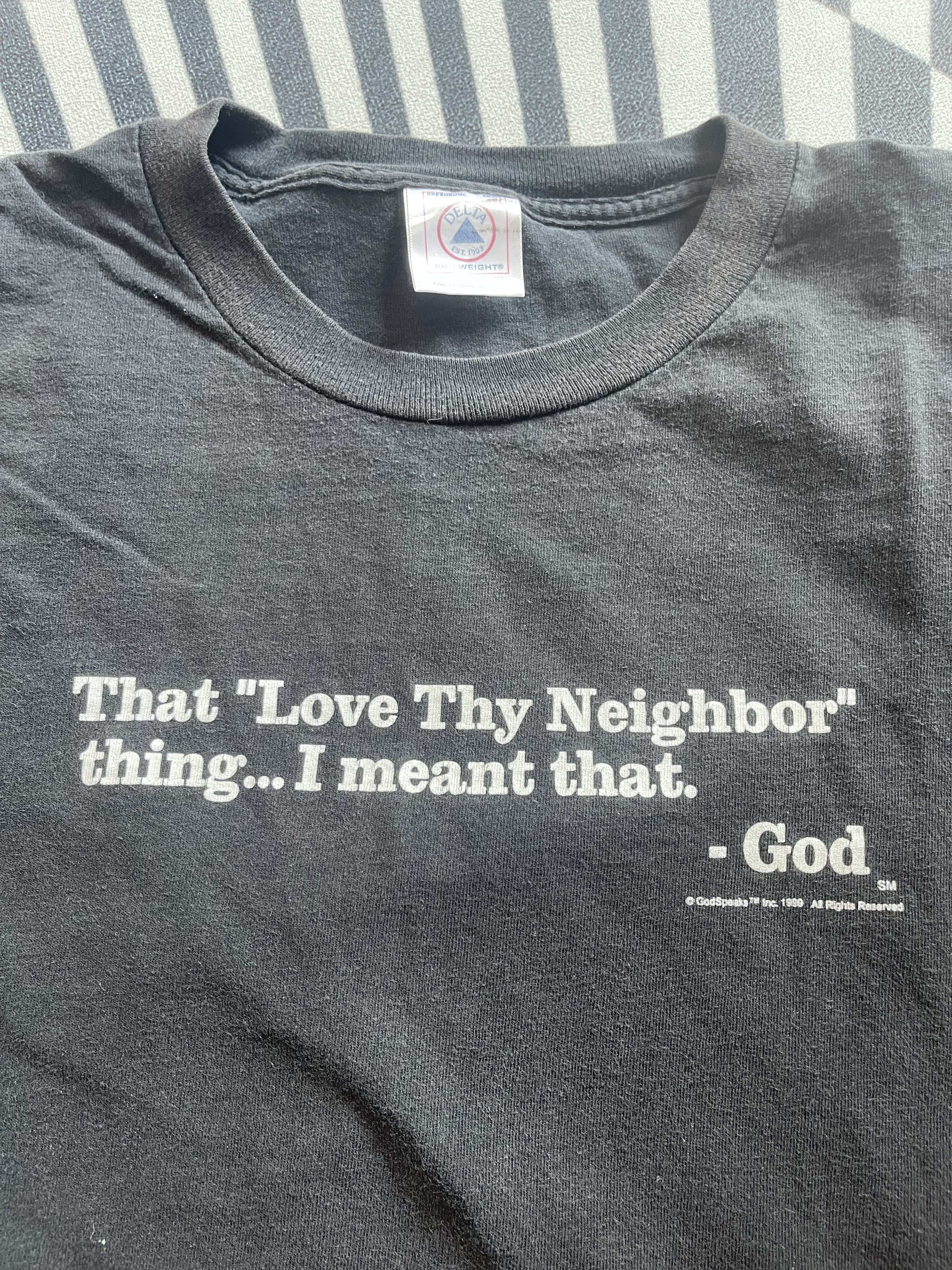 Vintage Vintage 1999 GodSpeaks "Love Thy Neighbor" T-Shirt Size US XL / EU 56 / 4 - 3 Thumbnail