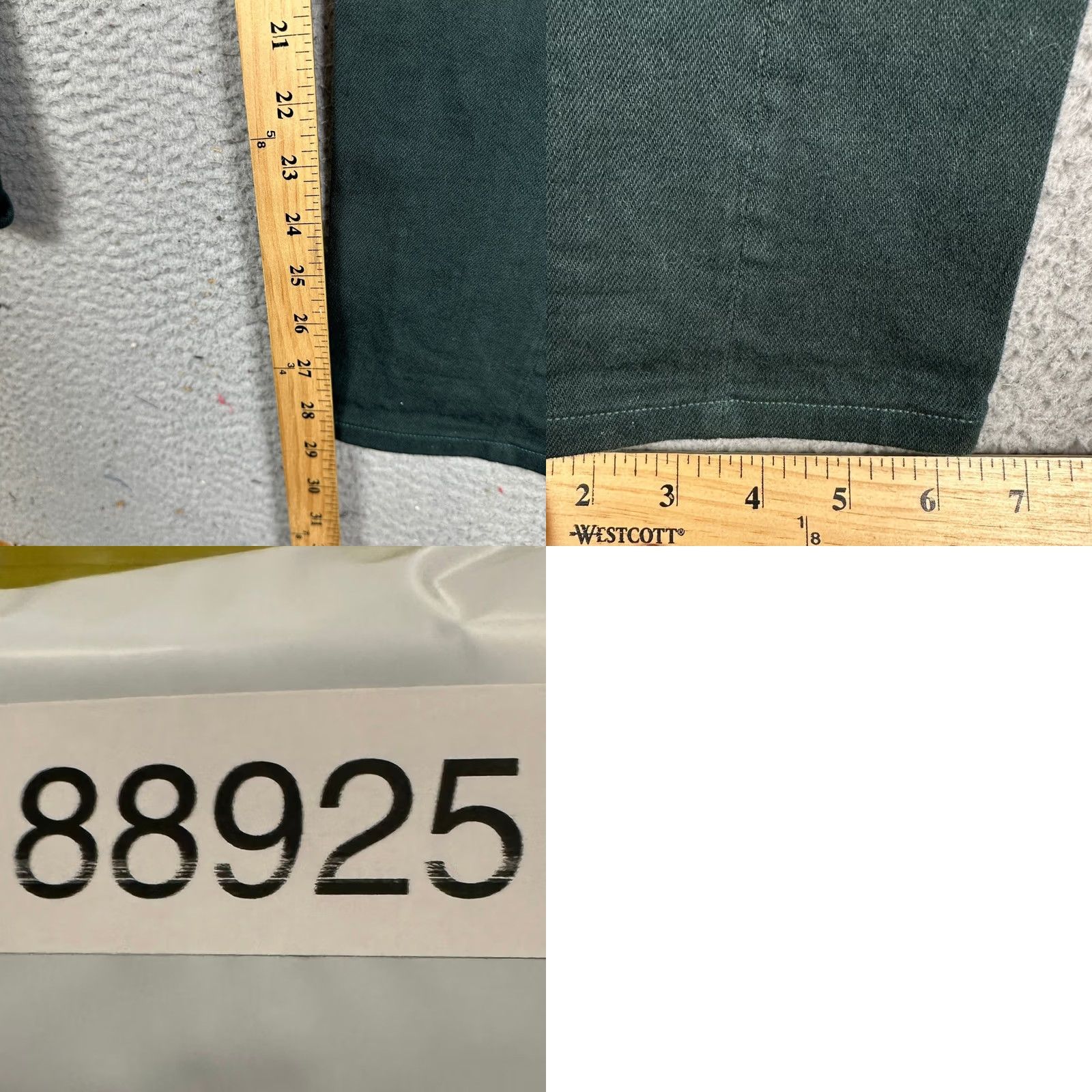 3x1 NYC Jeans 3x1 Mens Dark Green Slim Tapered Leg Button Fly 5 Pocket Casual EUC Jeans Size US 30 / EU 46 - 8 Thumbnail