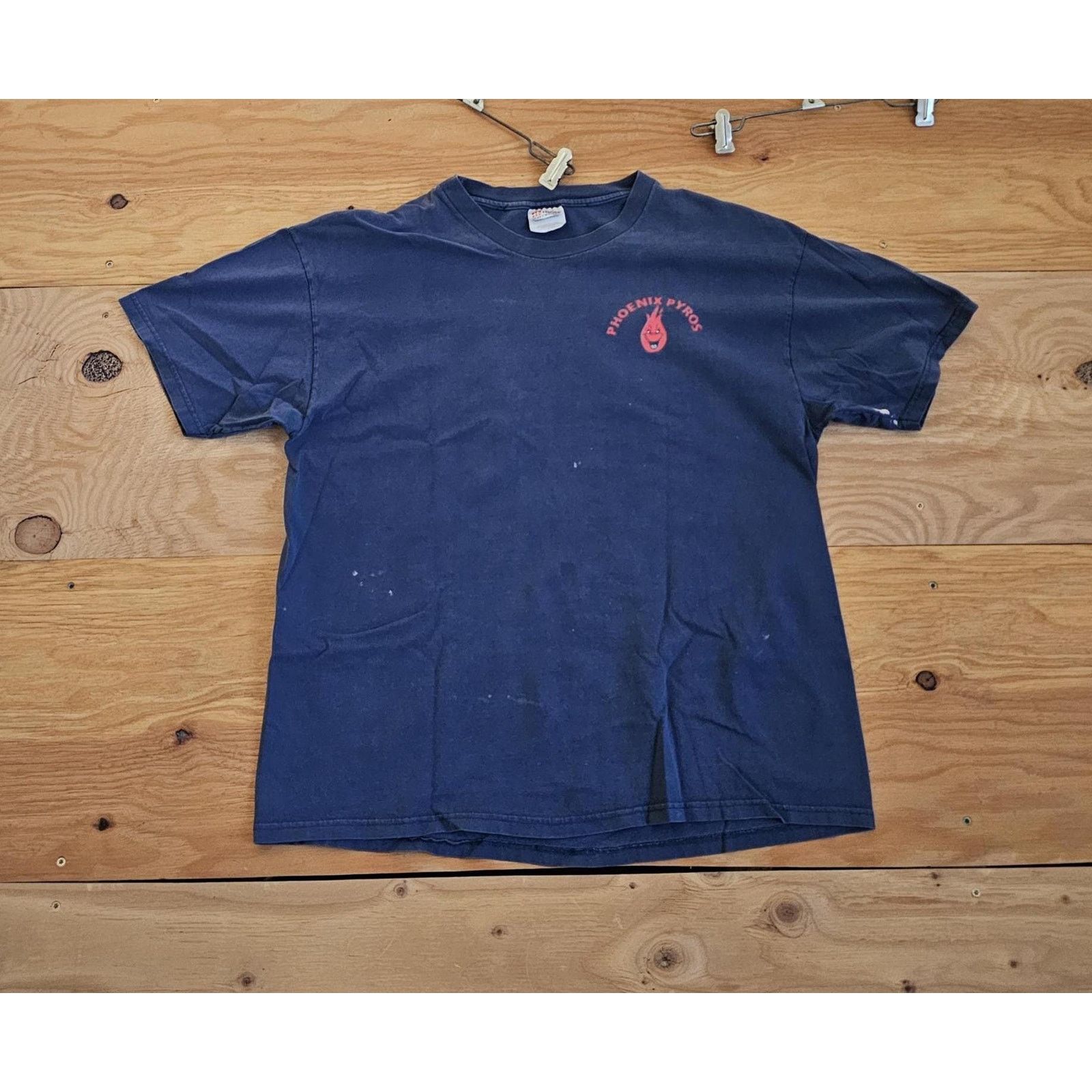 Hanes Phoenix Pyros GQ Style T-Shirt Double Sided Blue Sz XL 2000 Size US XL / EU 56 / 4 - 2 Thumbnail