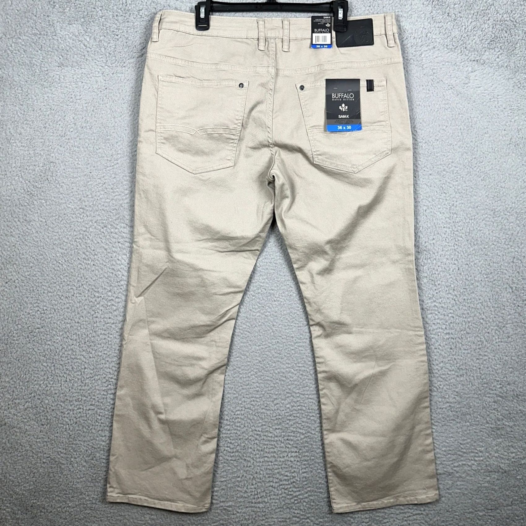 Buffalo David Bitton Buffalo David Bitton Sam-X Pants Mens 36x30 Tan Slim Straight Chino 5-Pocket Stretch Casual Business Workwear Women? Mens Size US 36 / EU 52 - 2 Thumbnail