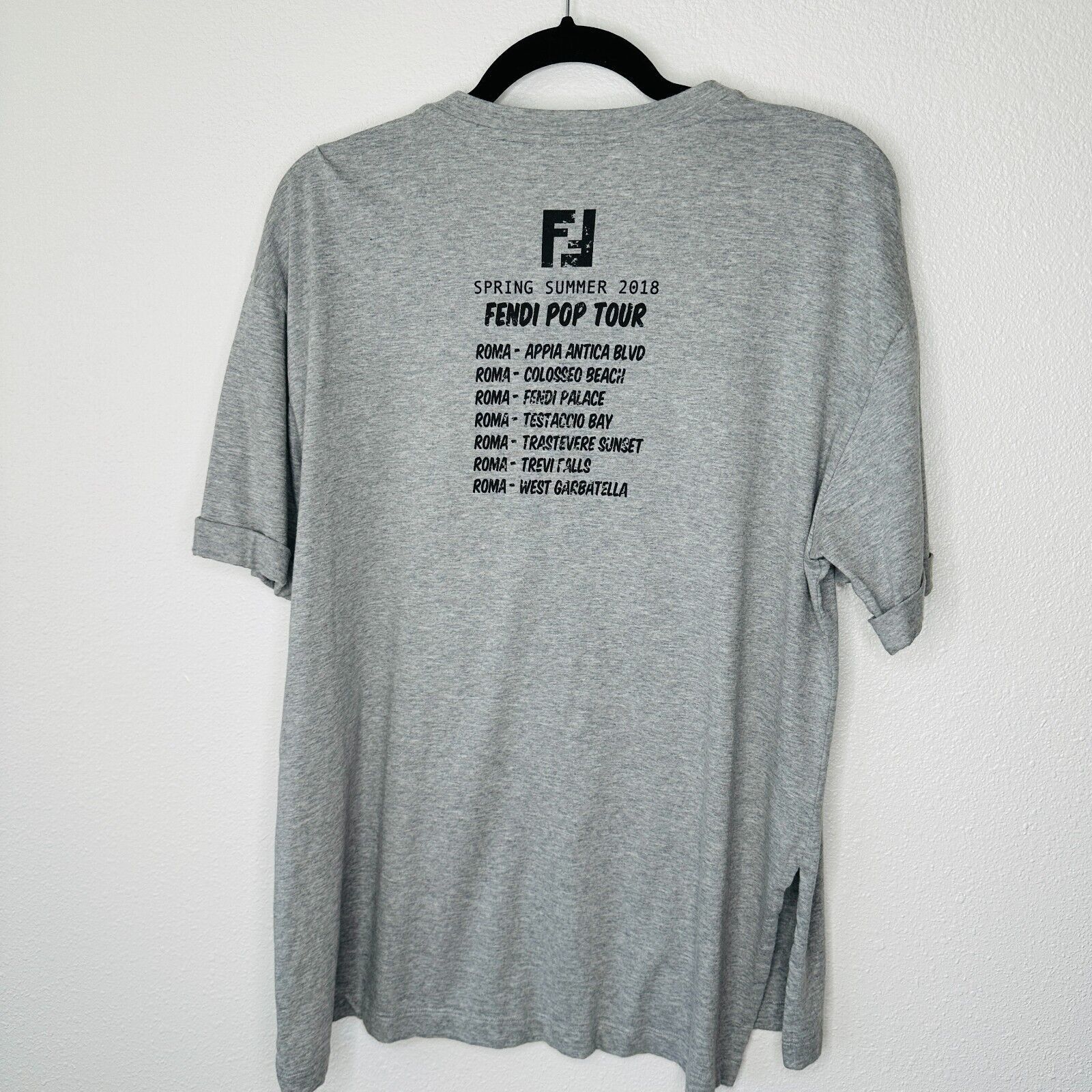 Fendi Fendi Gray Appia Antica Blvd Fendi Roma Tee Bead Sequin L Size L / US 10 / IT 46 - 10 Thumbnail