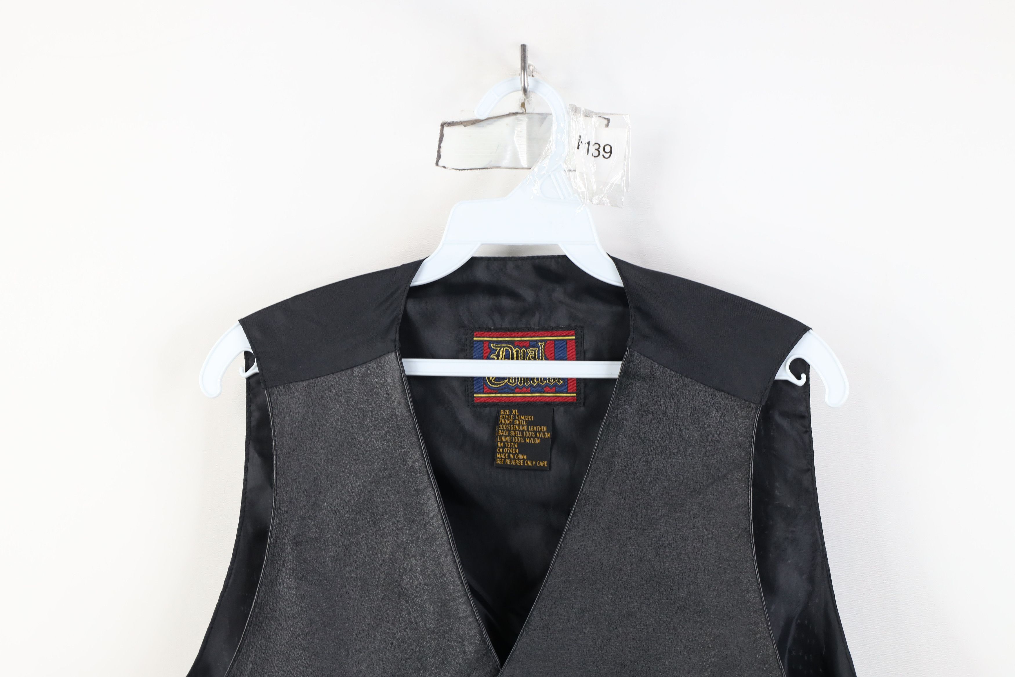 Vintage Vintage 90s Streetwear Button Leather Suit Vest Jacket Black Size US XL / EU 56 / 4 - 2 Thumbnail