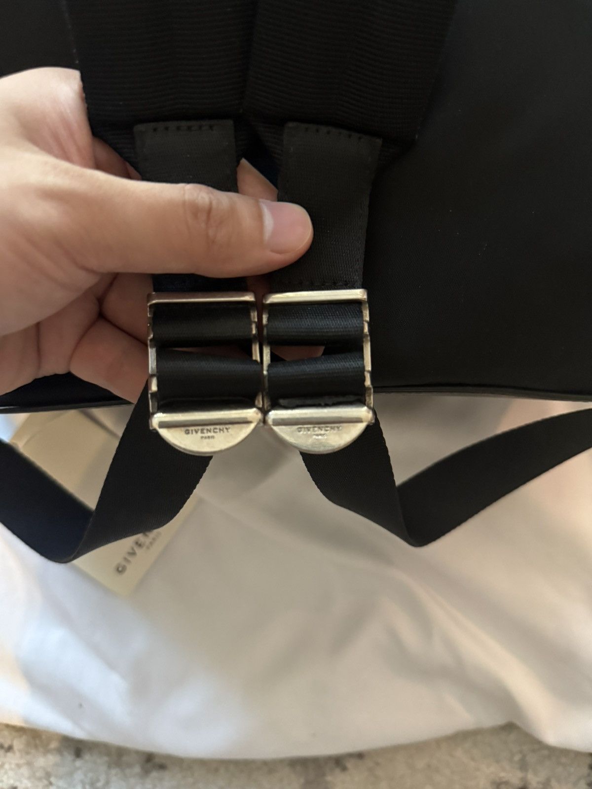 Givenchy Givenchy Paris Nylon Logo Black Backpack Size ONE SIZE - 5 Thumbnail