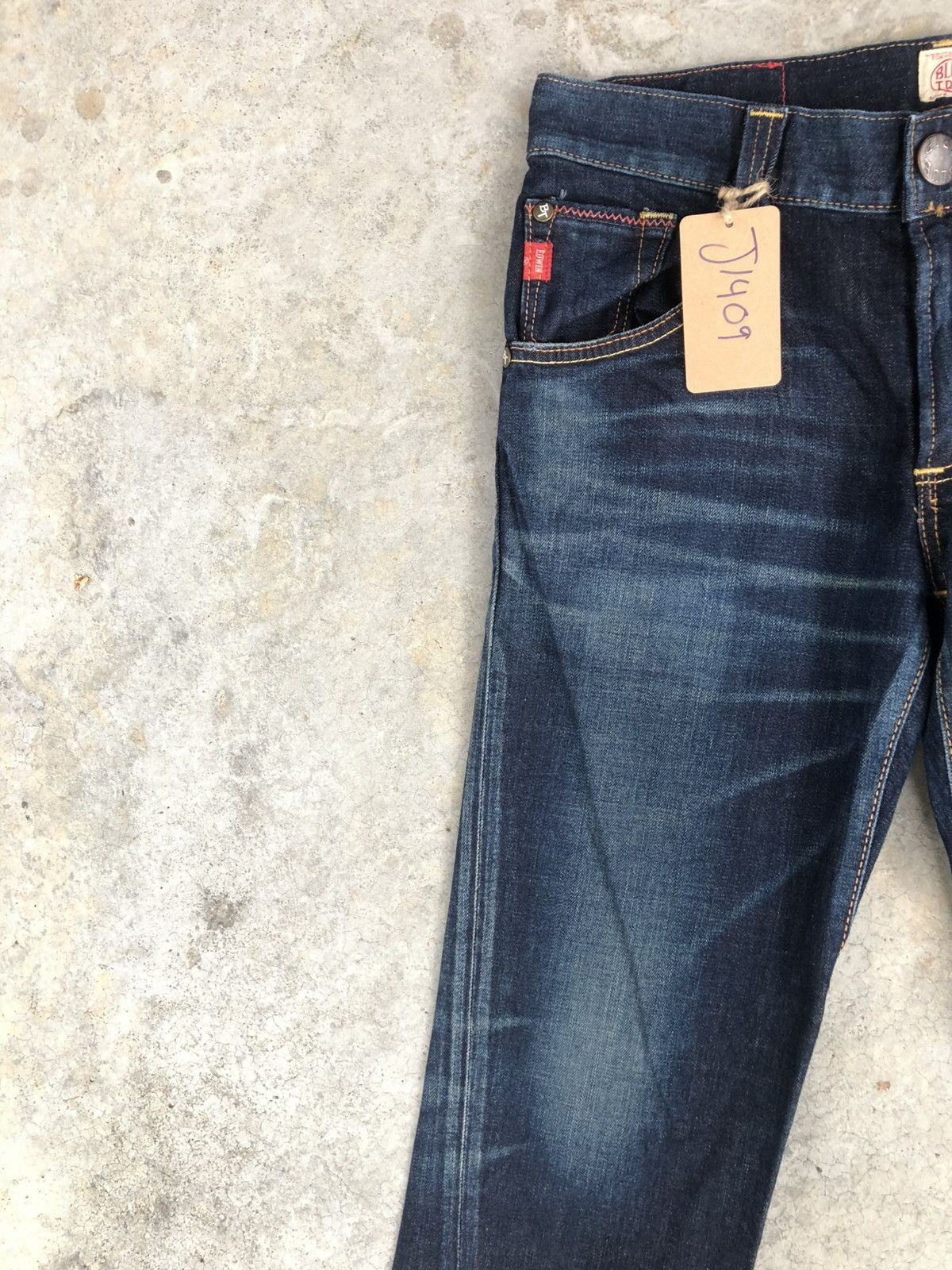 If Six Was Nine Edwin Flared Jeans Bootcut Distressed Back Buckle Size US 33 - 4 Thumbnail