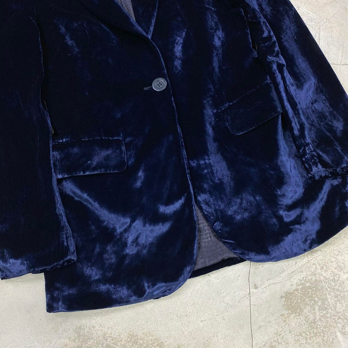 Dolce & Gabbana Crushed Velvet Single Button Blazer Size 34S - 3 Thumbnail