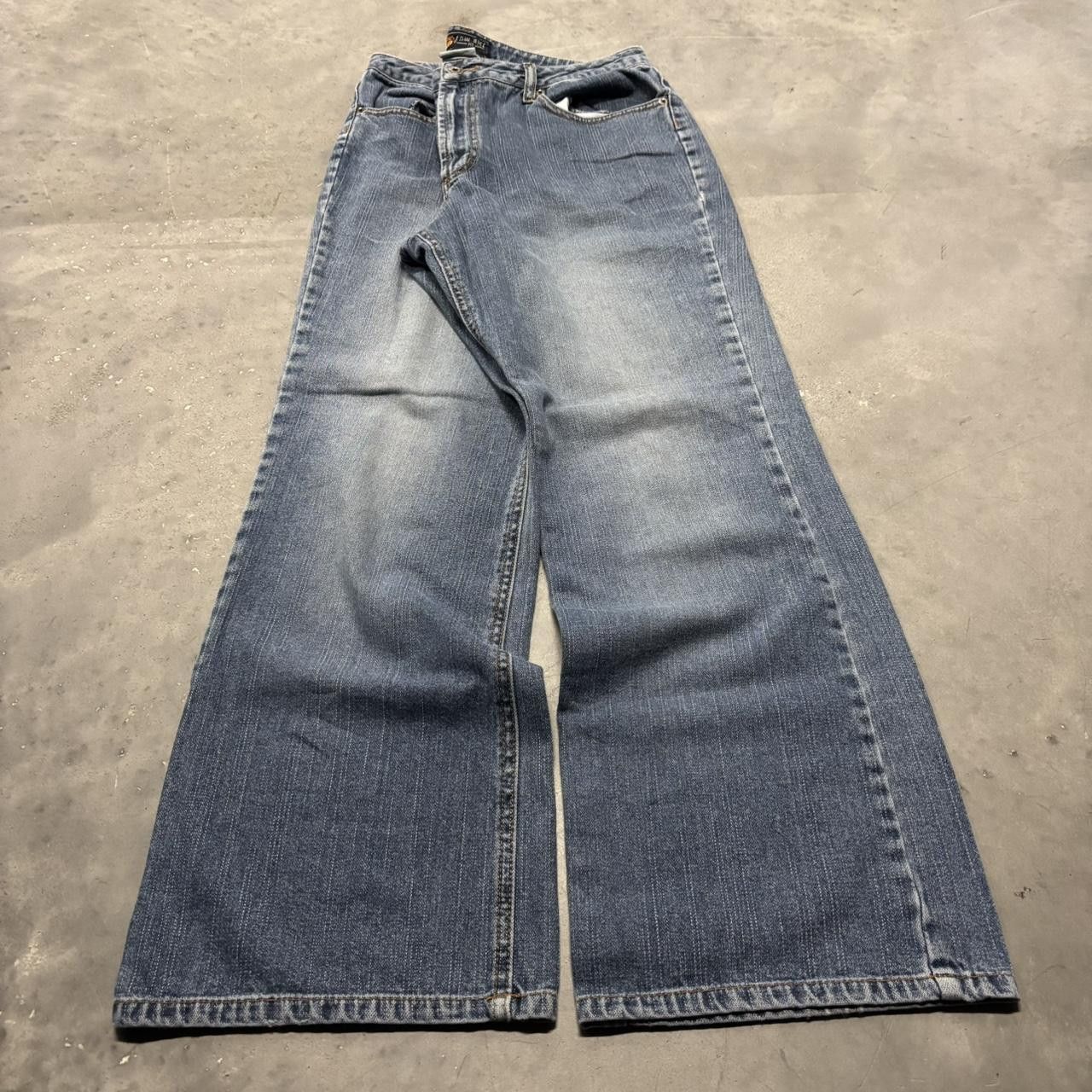 Japanese Brand × Vintage Crazy Vintage Y2K/2000s Faded Wash Bootcut Flared Denim Jeans! Size US 34 / EU 50 - 3 Thumbnail