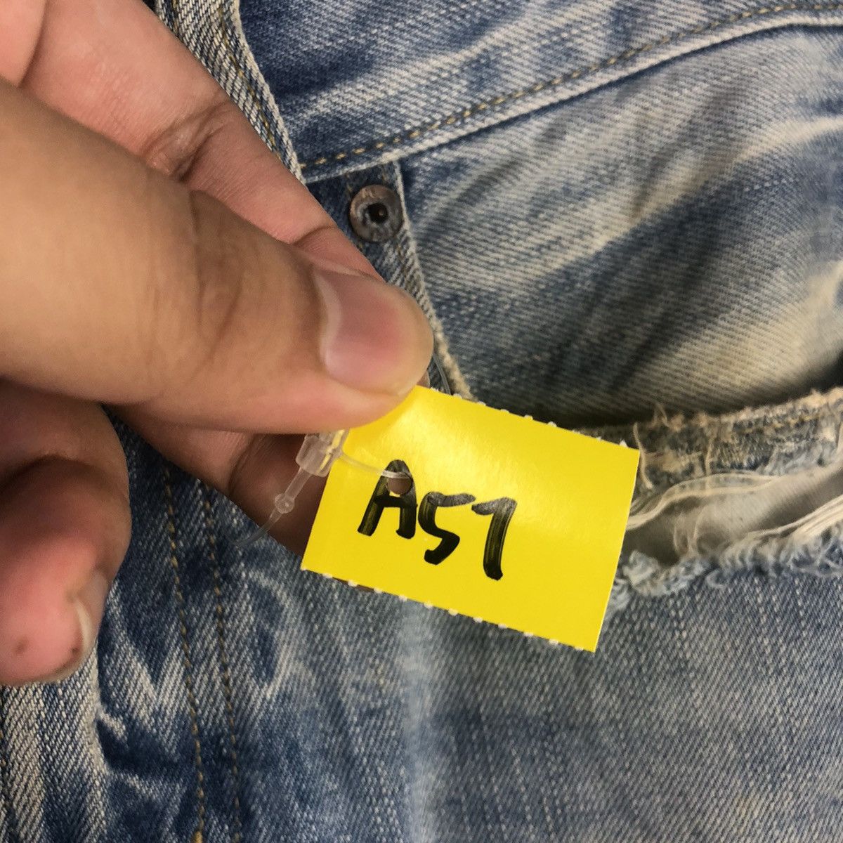 Japanese Brand American Eagle Outfitters Blue Distressed Denim Pants #A57 Size US 29 - 10 Thumbnail
