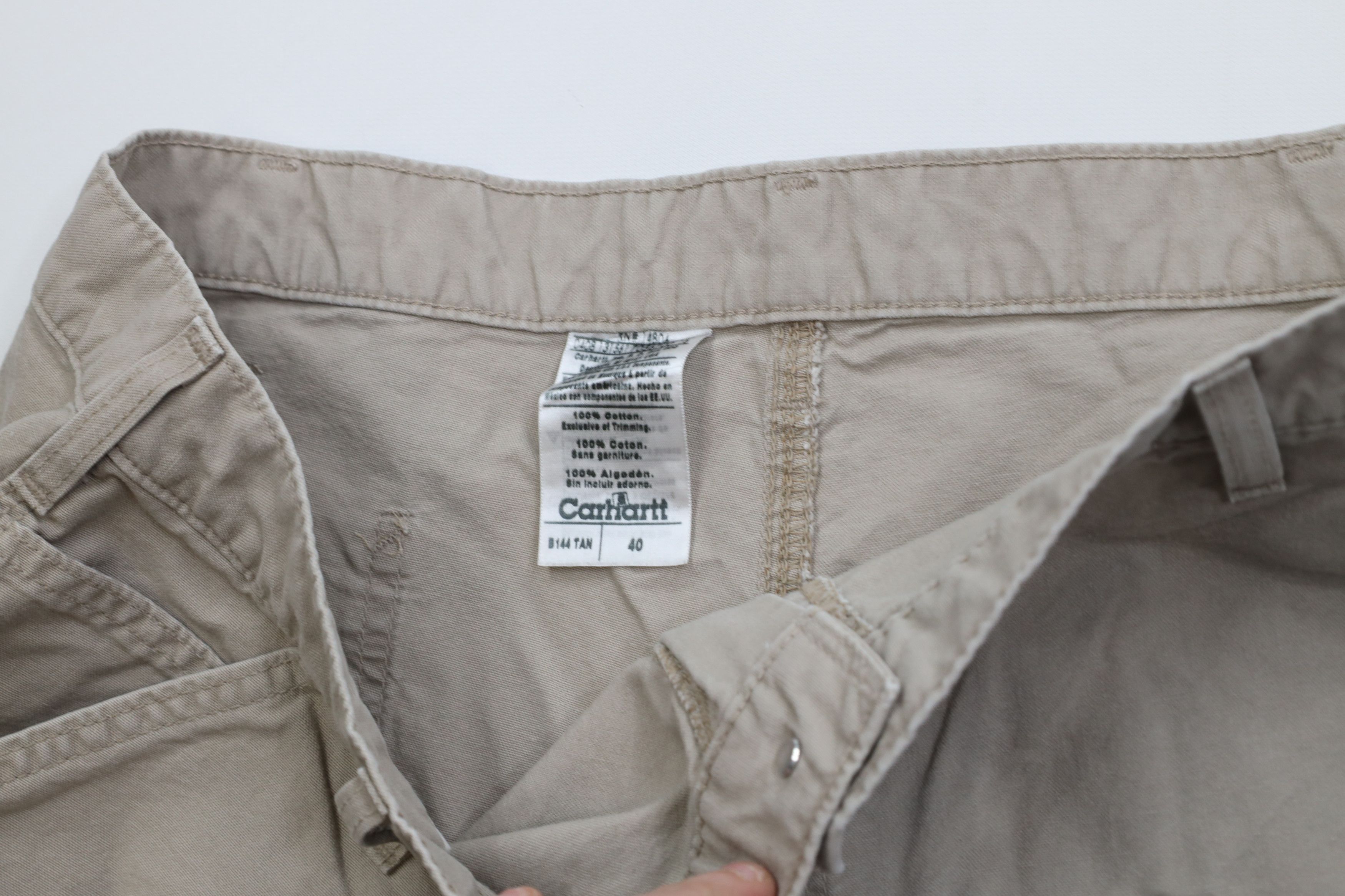 Carhartt Vintage Y2K Carhartt Canvas Dungaree Shorts Tan Beige Size US 40 / EU 56 - 8 Thumbnail