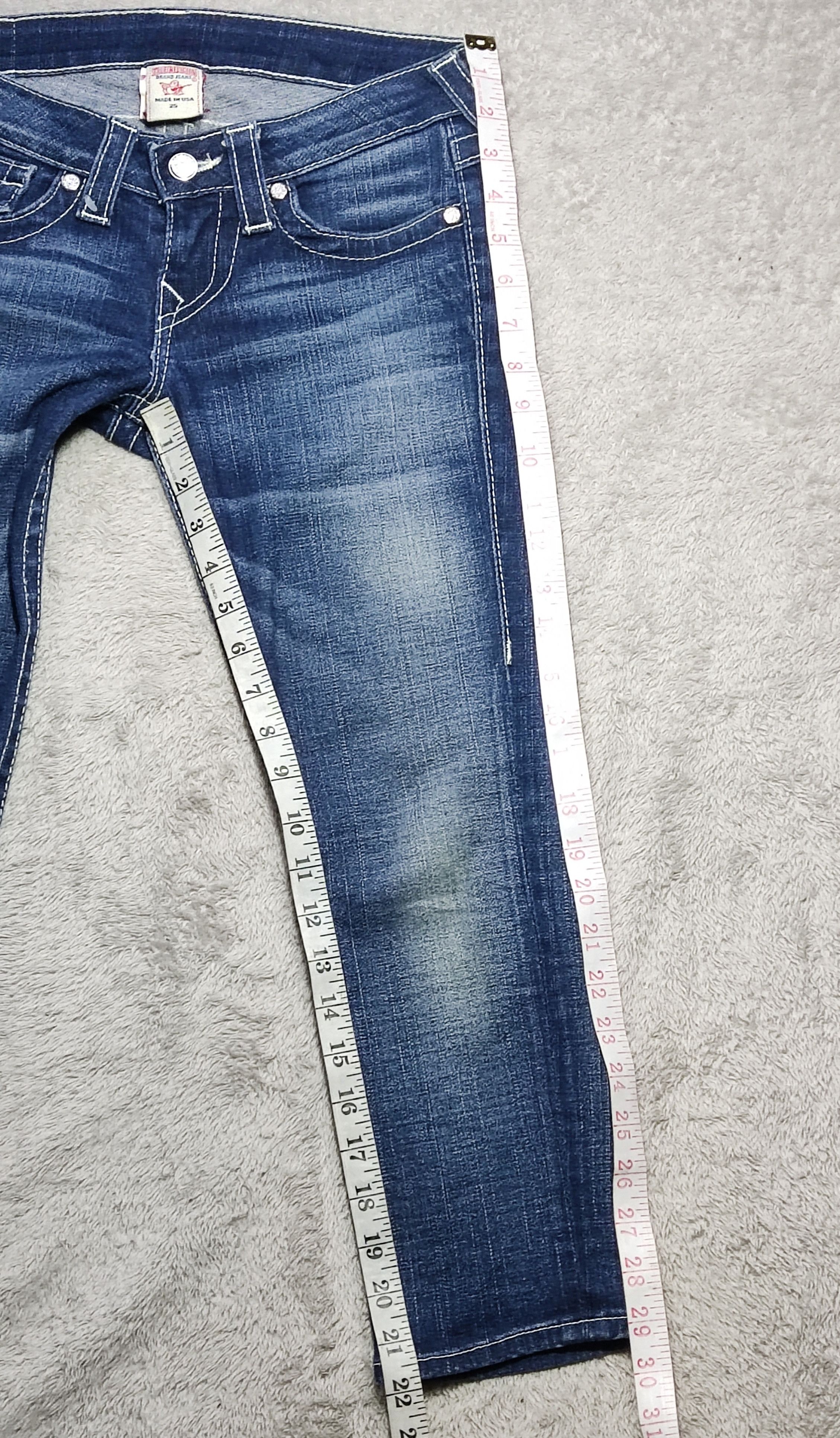True Religion Y2K True Religion Lily Low Rise 3/4 Jeans Crystal Button Size 29" - 18 Thumbnail