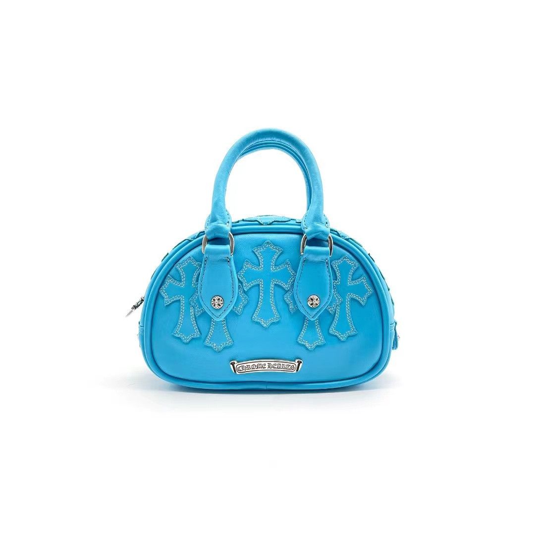 Chrome Hearts Chrome Hearts Leather Cross Patch Blue Mini Gym Bag Size ONE SIZE - 2 Thumbnail