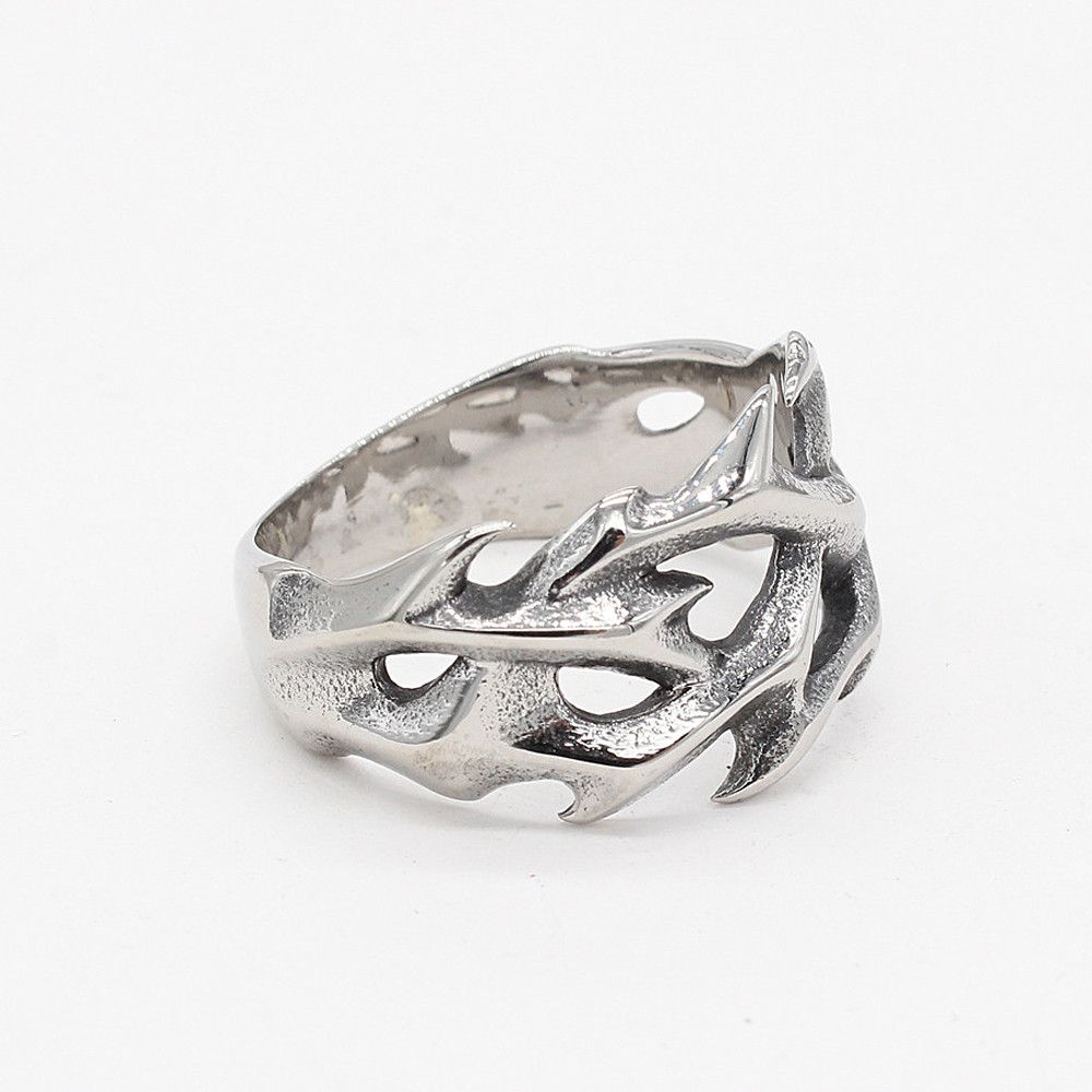 Designer Vintage Punk Stainless Steel Crown of Thorns Rings Size ONE SIZE - 5 Thumbnail