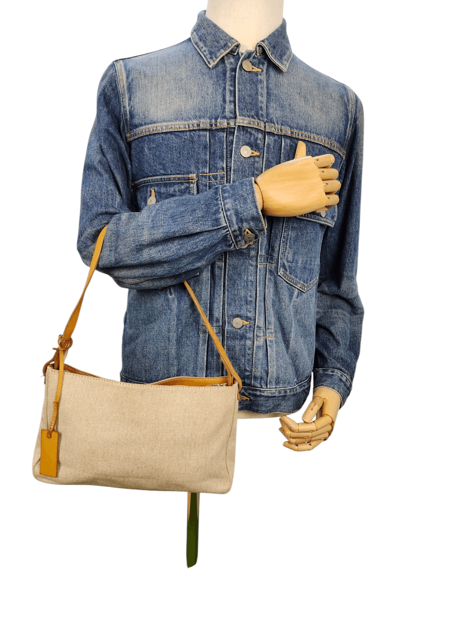Junko Shimada Vintage Junko Shimada Japan Canvas Mix Leather Shoulder Bag Size ONE SIZE - 3 Thumbnail