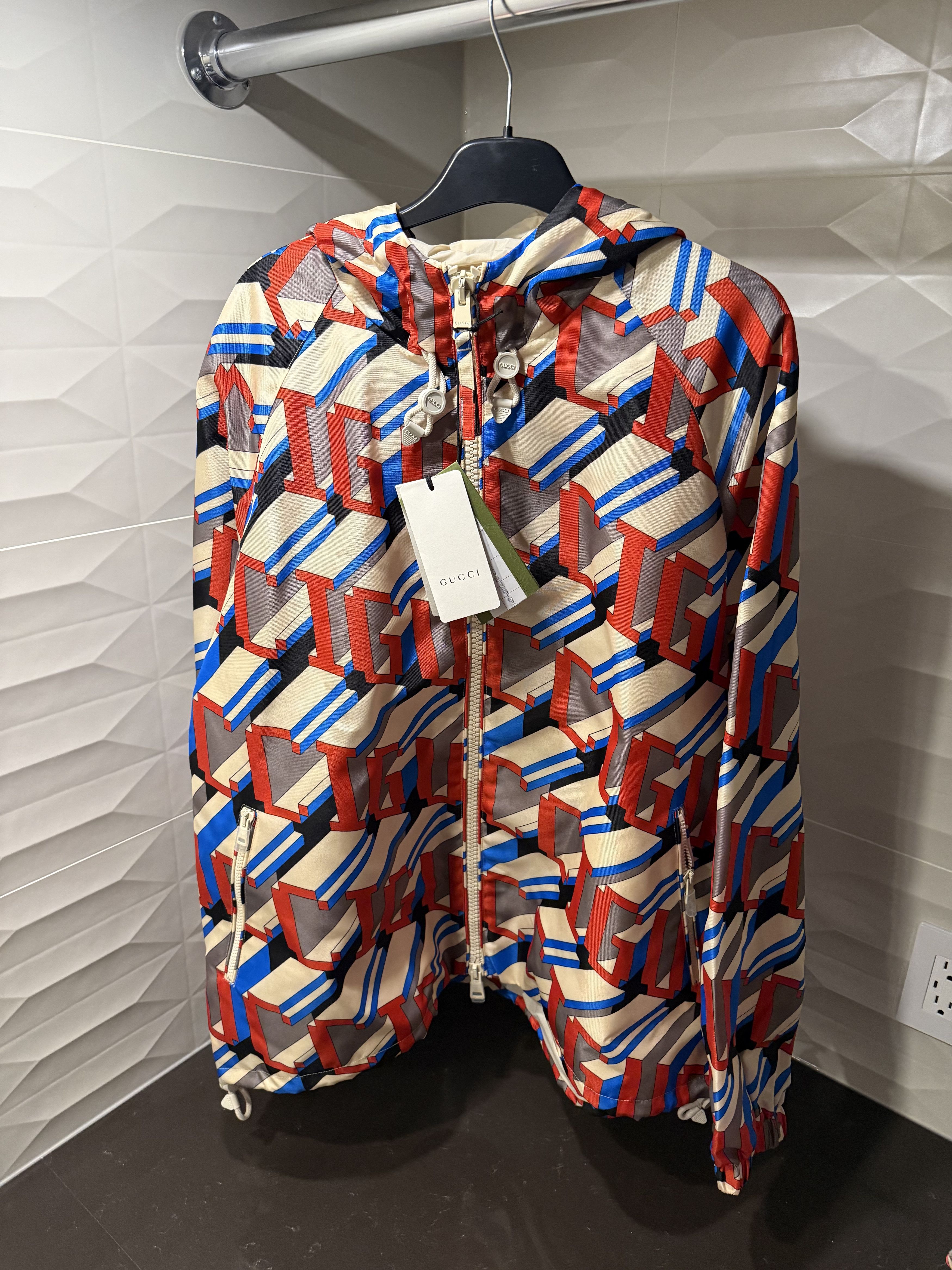 🎮 GUCCI Pixel Print Nylon Jacket - Size 48 / Medium