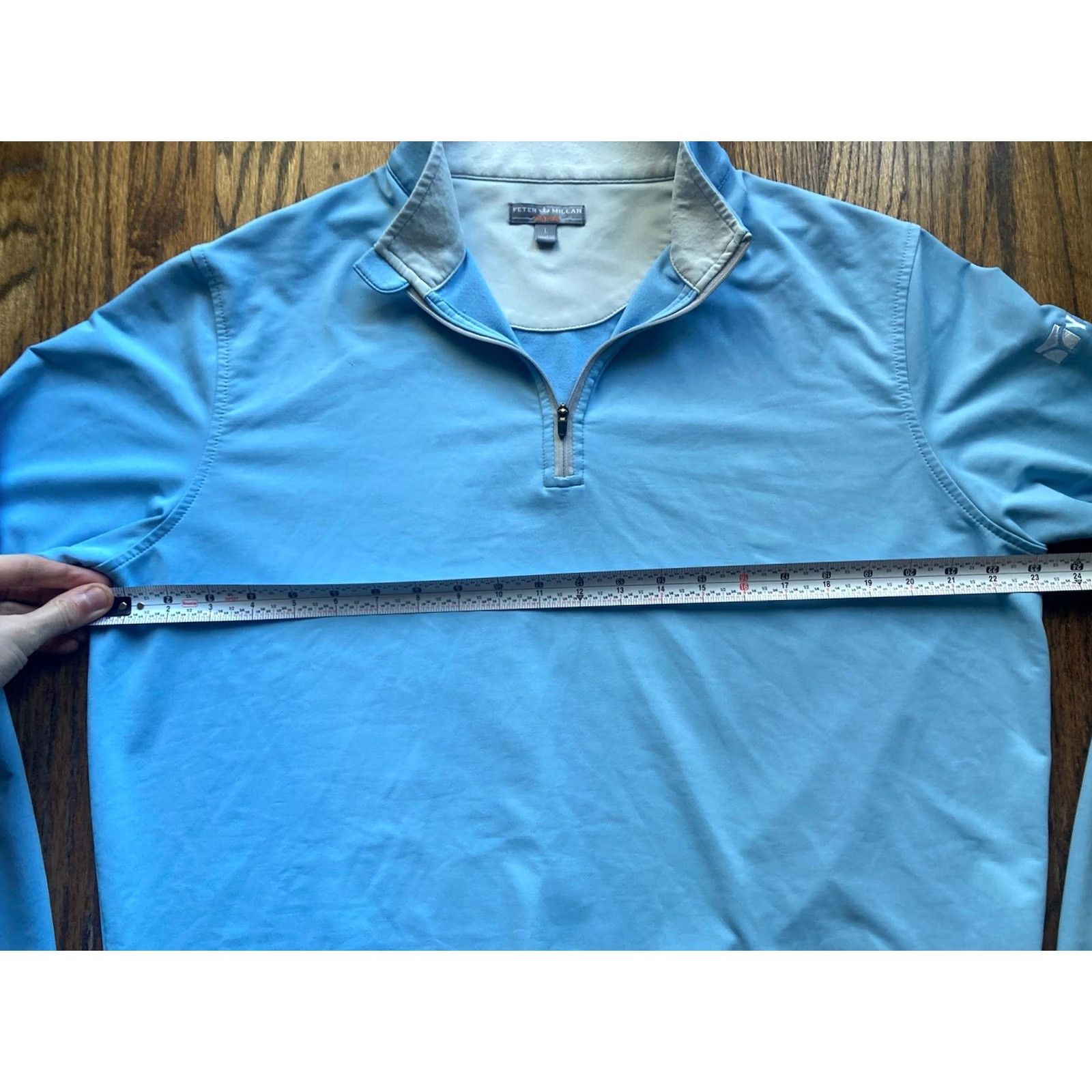 Peter Millar Peter Millar 1/4 Zip Pullover Mens Large Perth Performance Light Blue Wicking Shirt Size US L / EU 52-54 / 3 - 6 Thumbnail