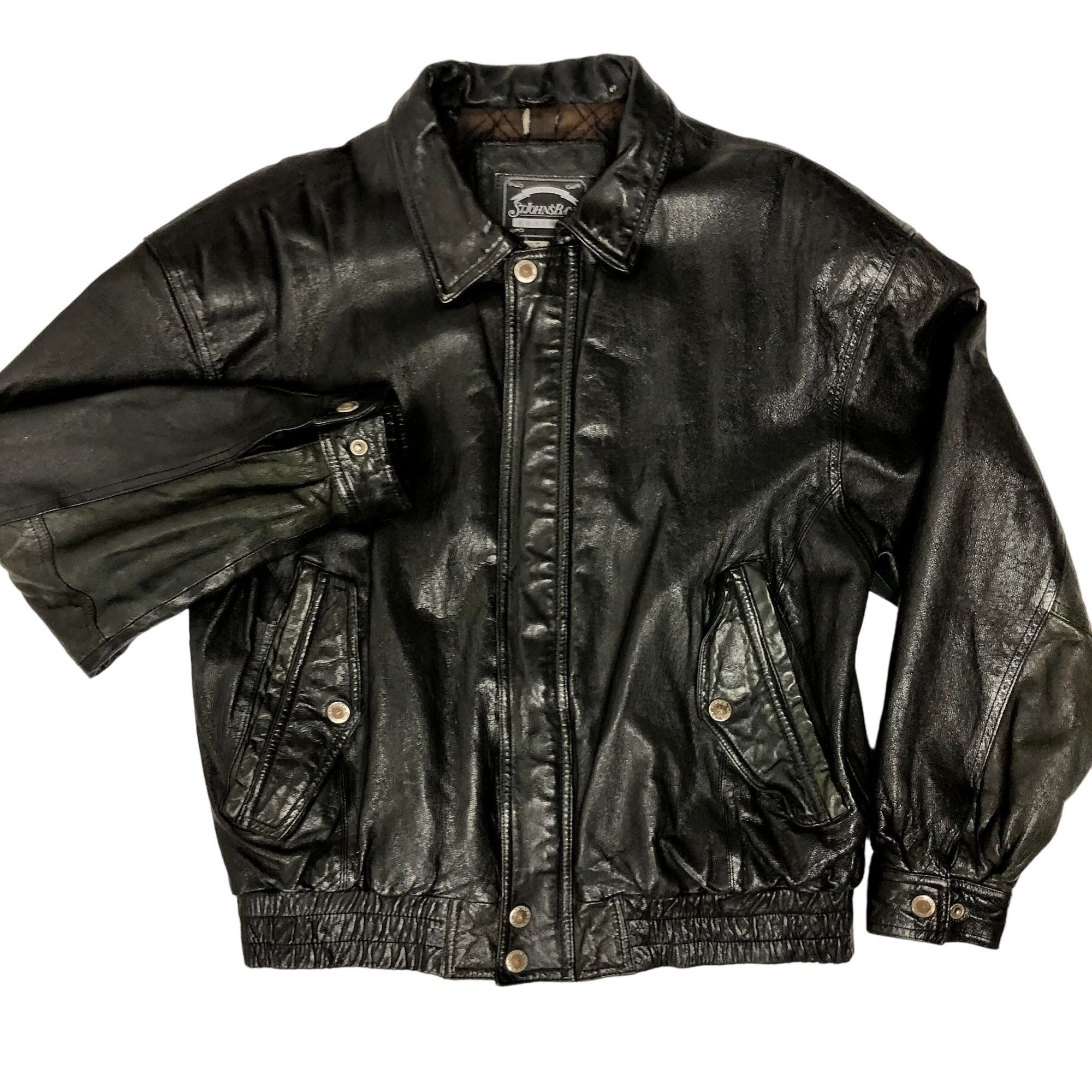 St. Johns Bay 80's St Johns Bay Black GOAT SKIN Motorcycle Leather ...