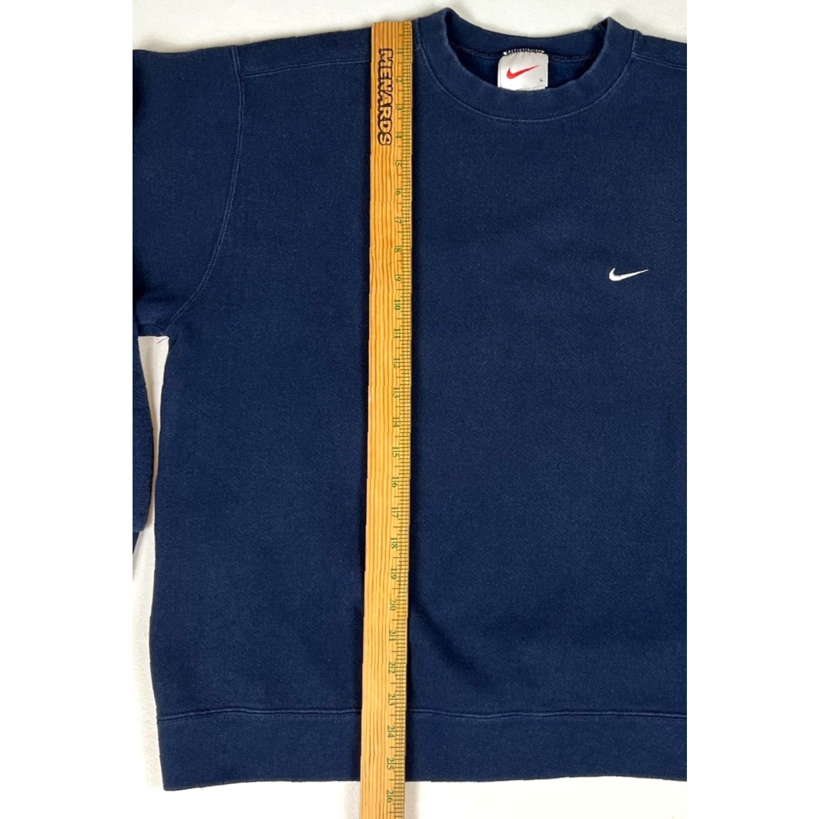 Nike Nike Men's Vintage 90s Crewneck Sweatshirt Size L Navy White Logo Embroidered Sweatshirt Pullover Crew Neck Cotton Blend Fleece All Seasons Regular Size US L / EU 52-54 / 3 - 7 Thumbnail