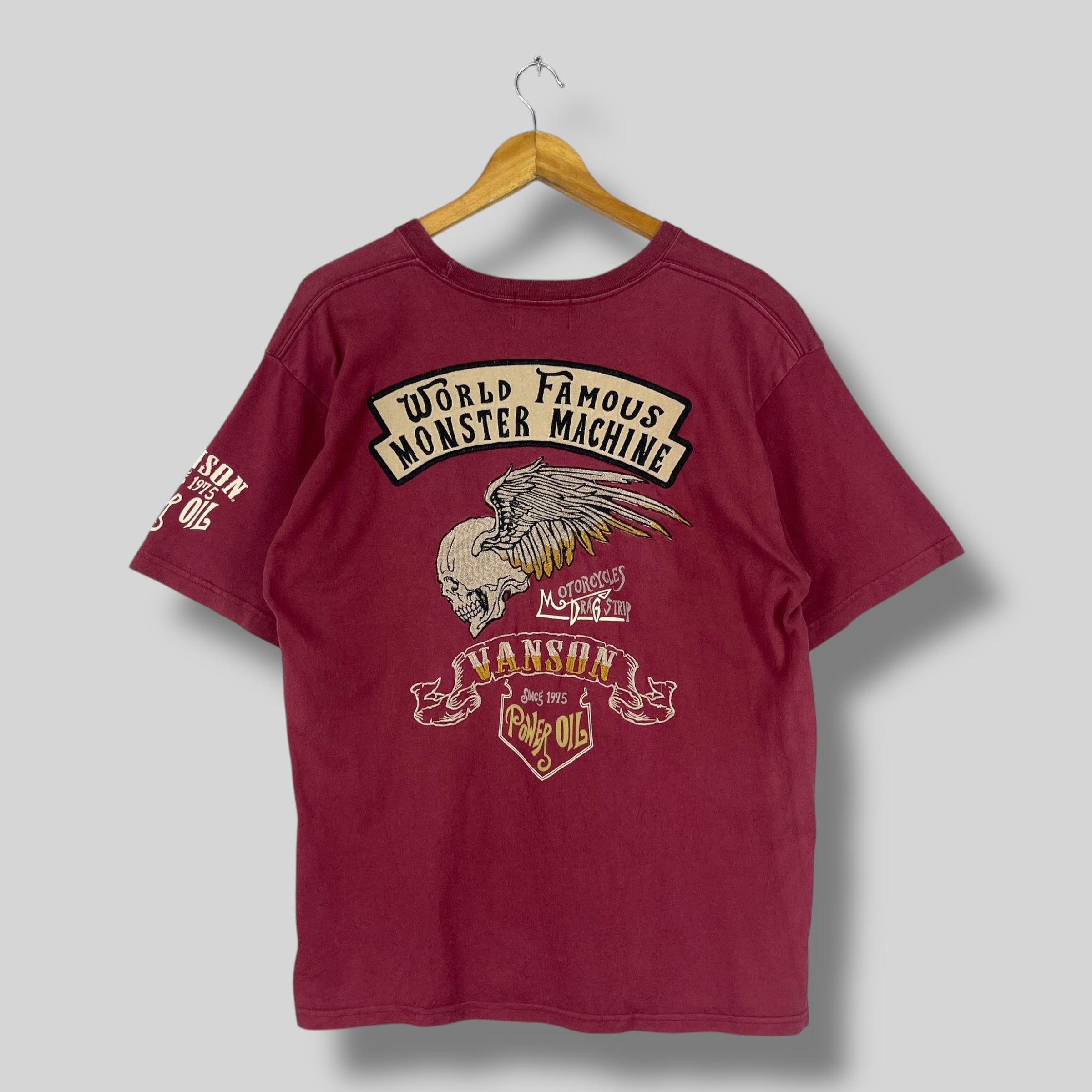 Vanson Leathers Vintage VANSON COTTONS World Famous Monster Machine Tshirt Size US M / EU 48-50 / 2 - 1 Thumbnail