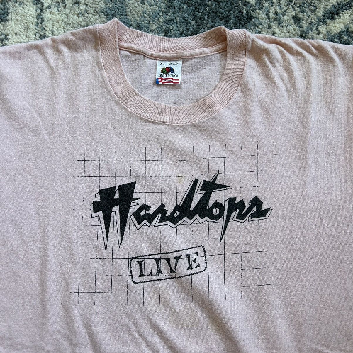 Band Tees × Fruit Of The Loom × Vintage 90s PALE PiNK SiNGLE STiTCH HARDTOPS LiVE MUSiC ARKANSAS TEE Size US XL / EU 56 / 4 - 2 Thumbnail