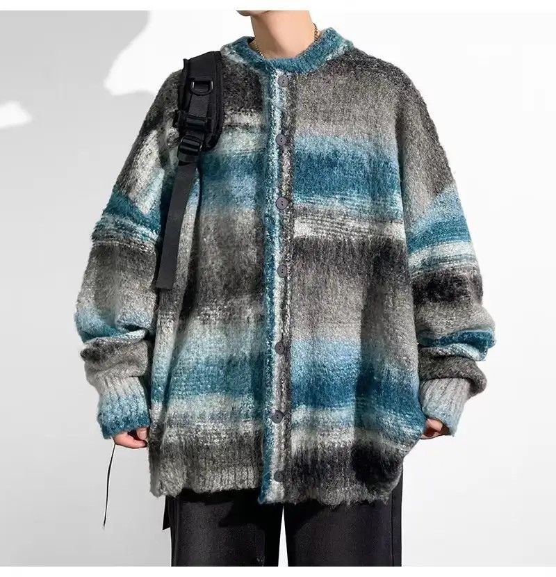 Striped Sweater Casual Elastic Cardigan